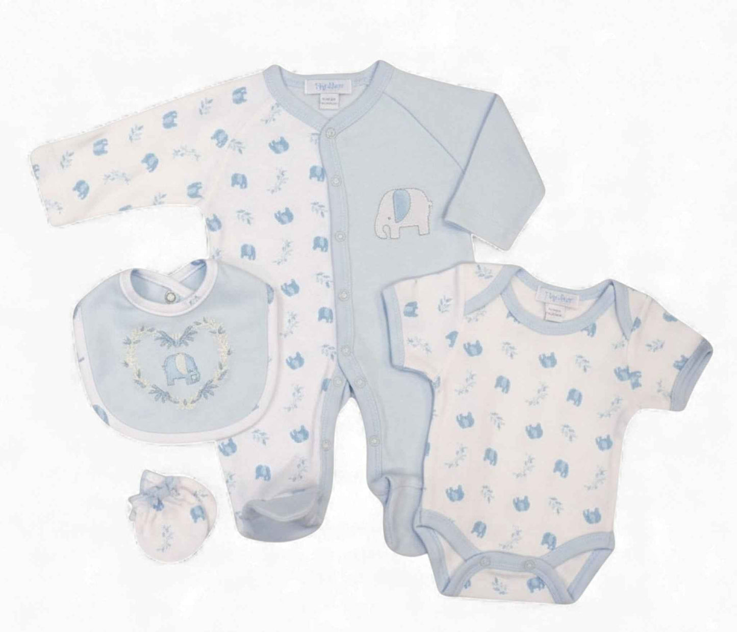 Blue Elephant Premature Baby Set — 4-Piece Layette | 3–5 & 5–8 lbs