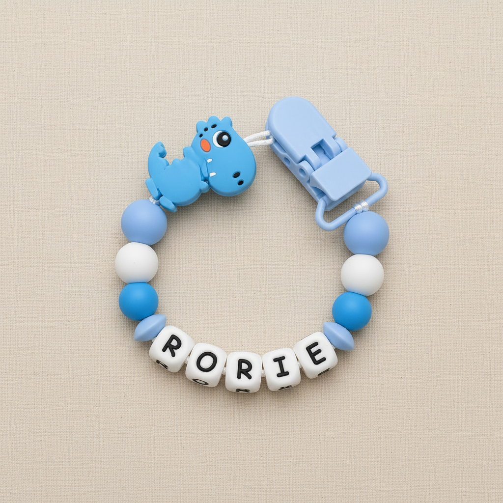 Blue Dinosaur Dummy Clip - Beige Background