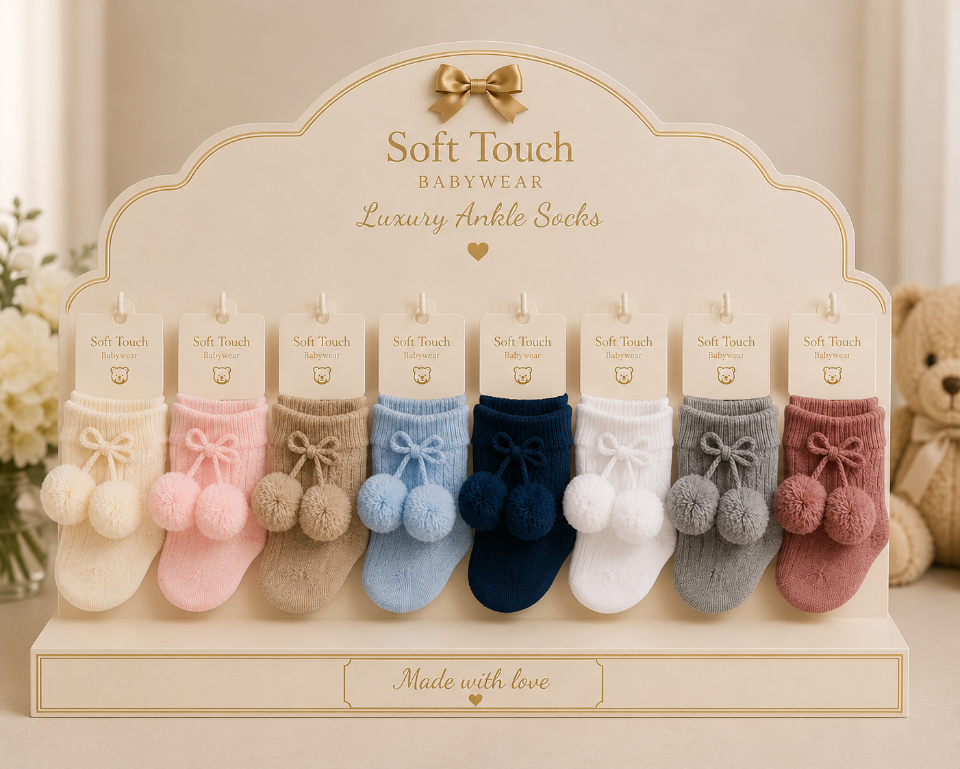 Baby Ankle Socks With Pom Pom