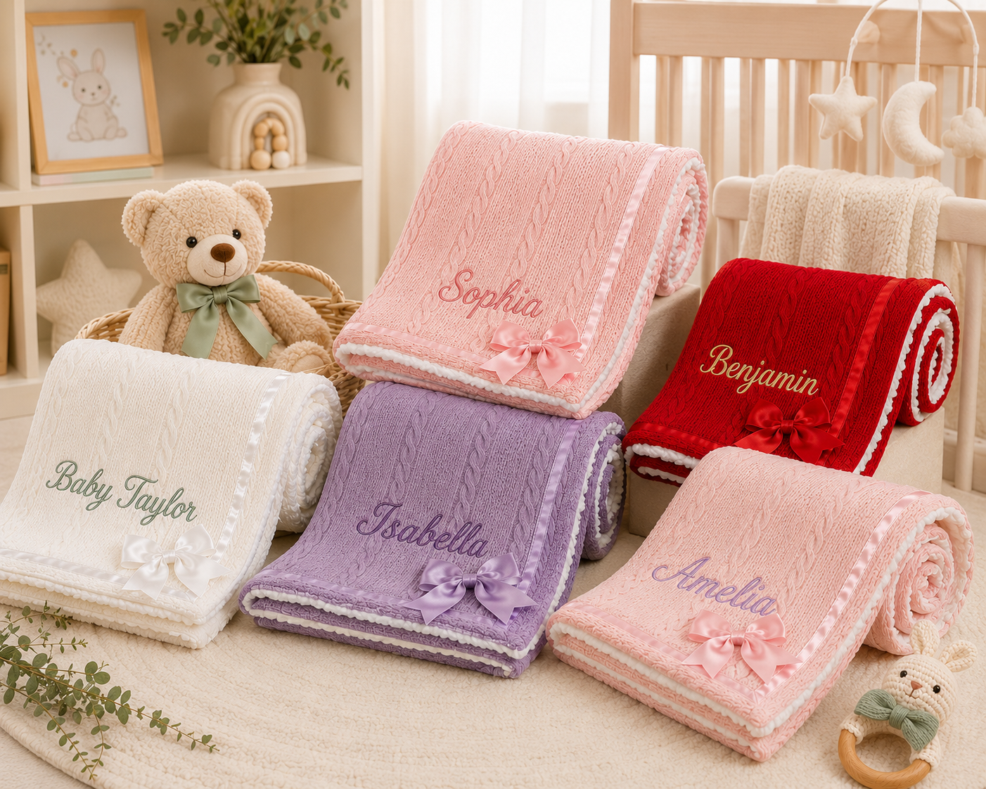 Personalised Spanish Bow Blankets