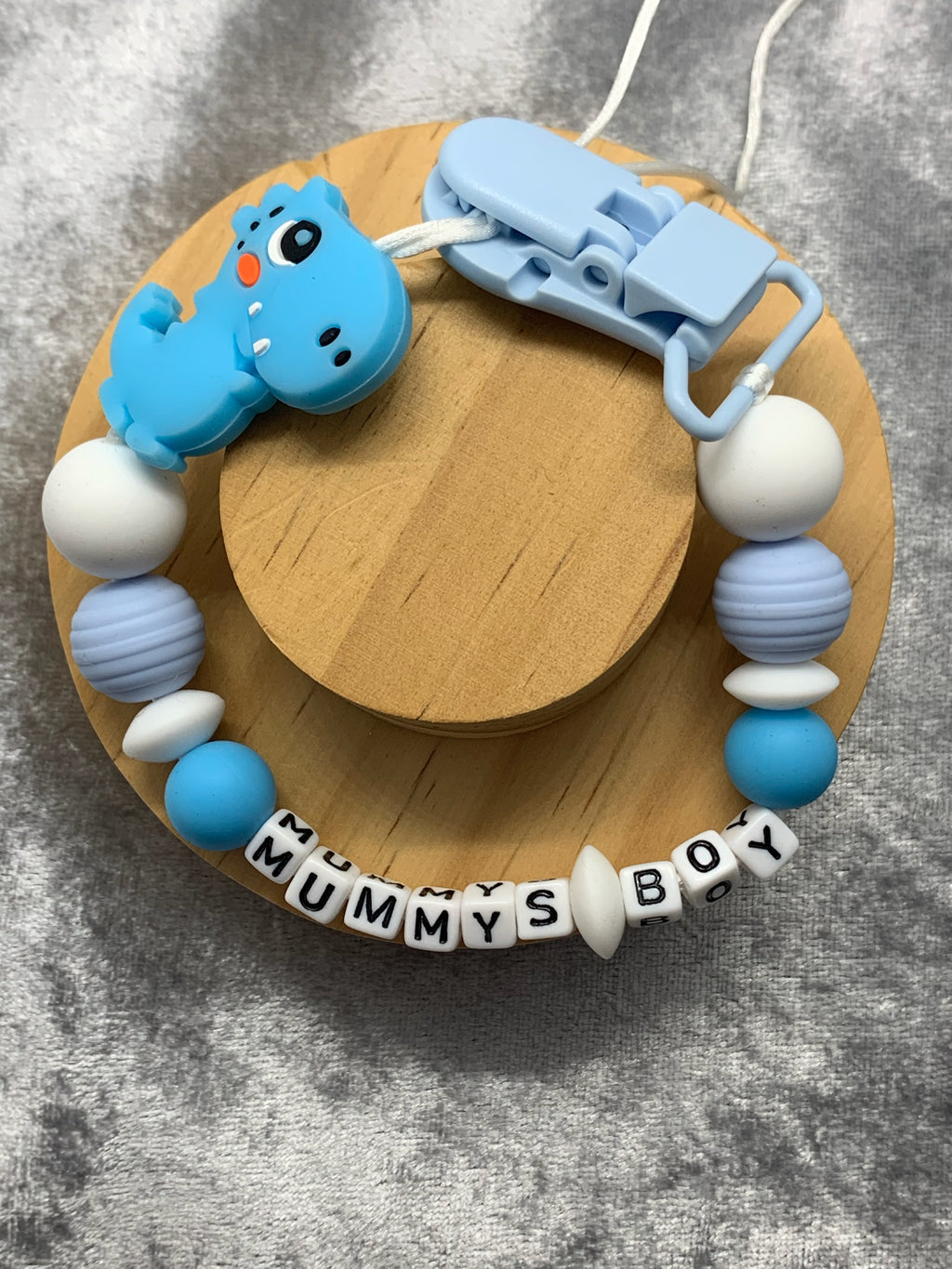 Personalised Dummy Clips Mam Dummy Holder New Baby Gift - DINO