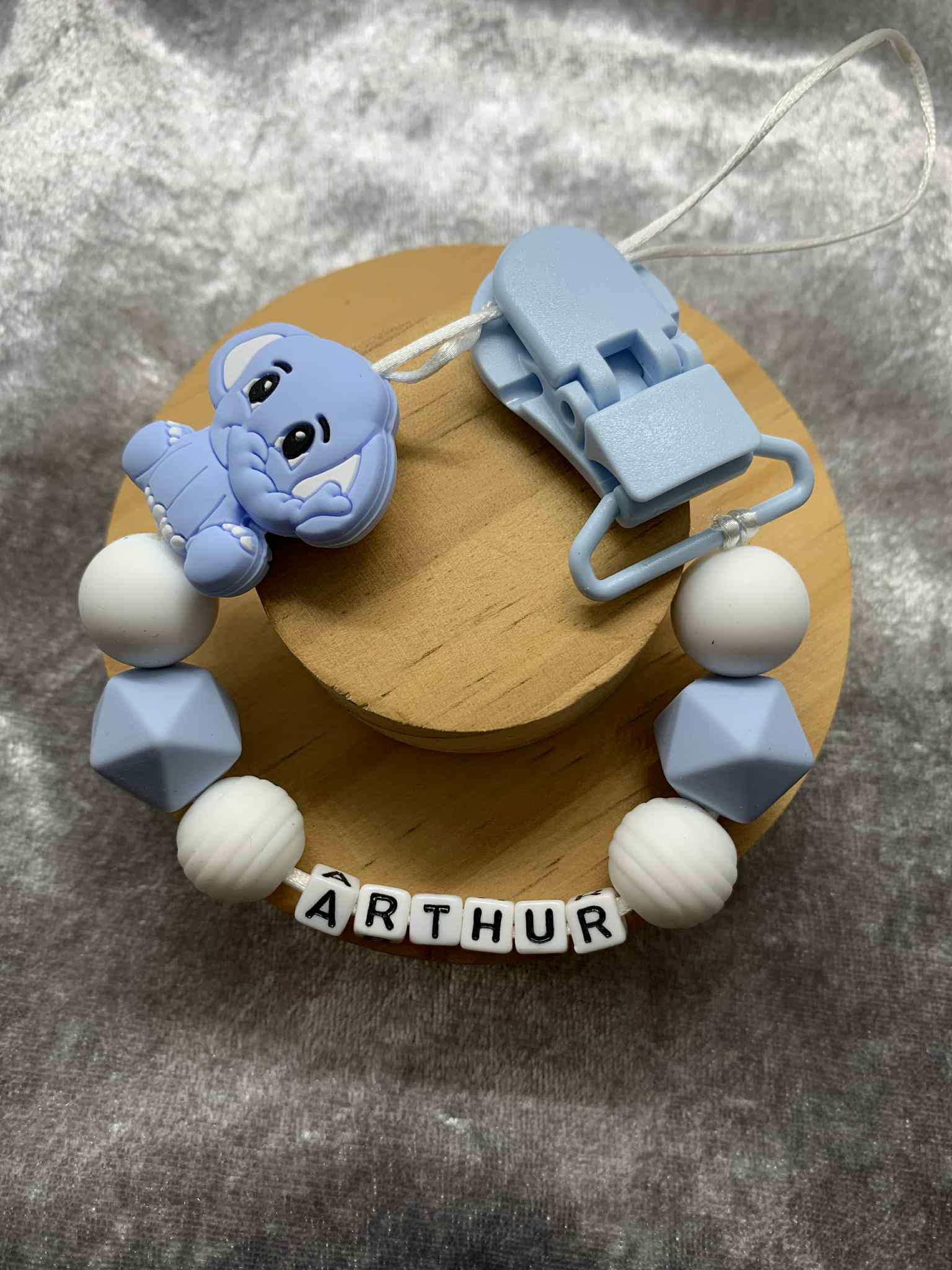 Personalised Dummy Clips Mam Dummy Holder New Baby Gift - ELEPHANT