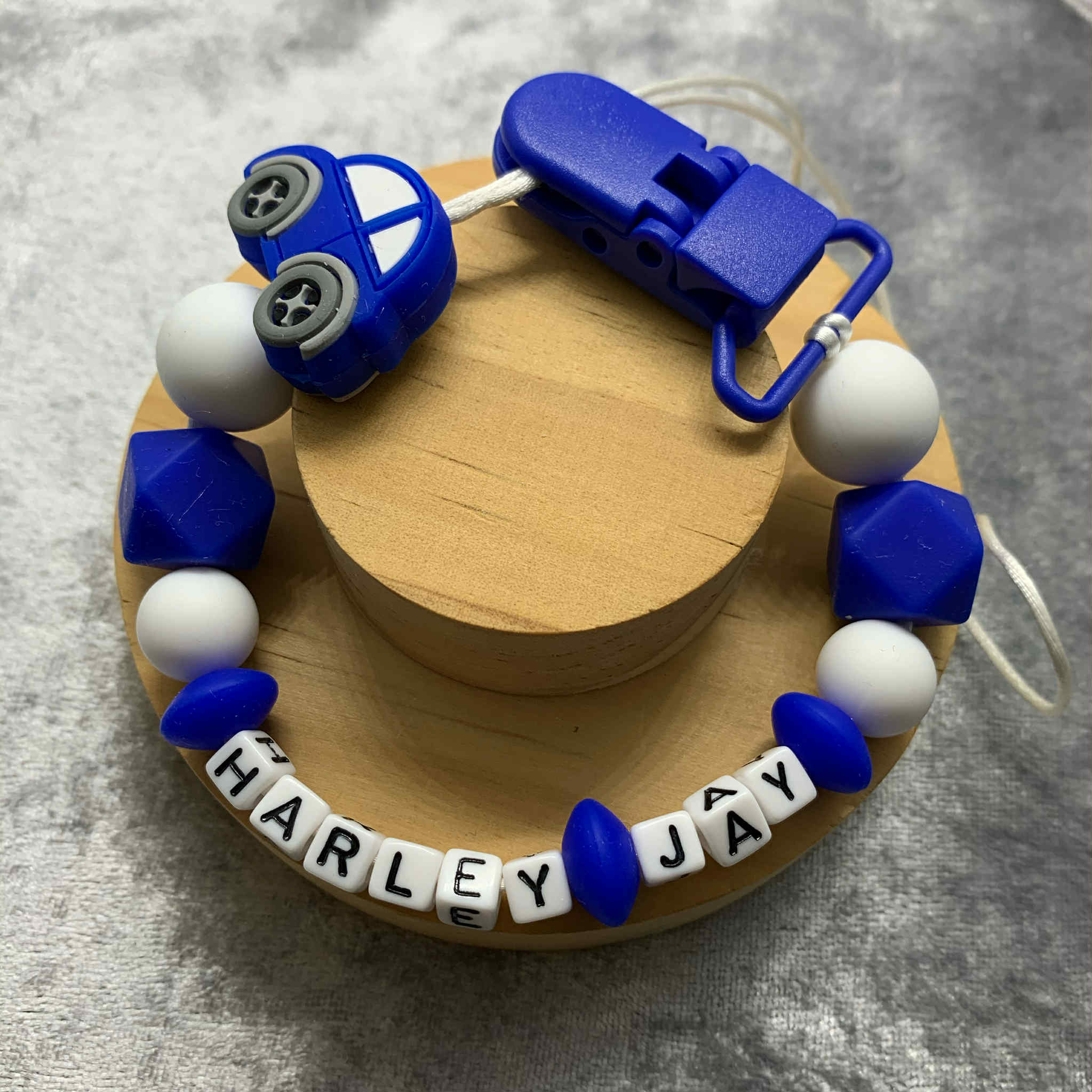 Personalised Dummy Clips Mam Dummy Holder New Baby Gift - CARS