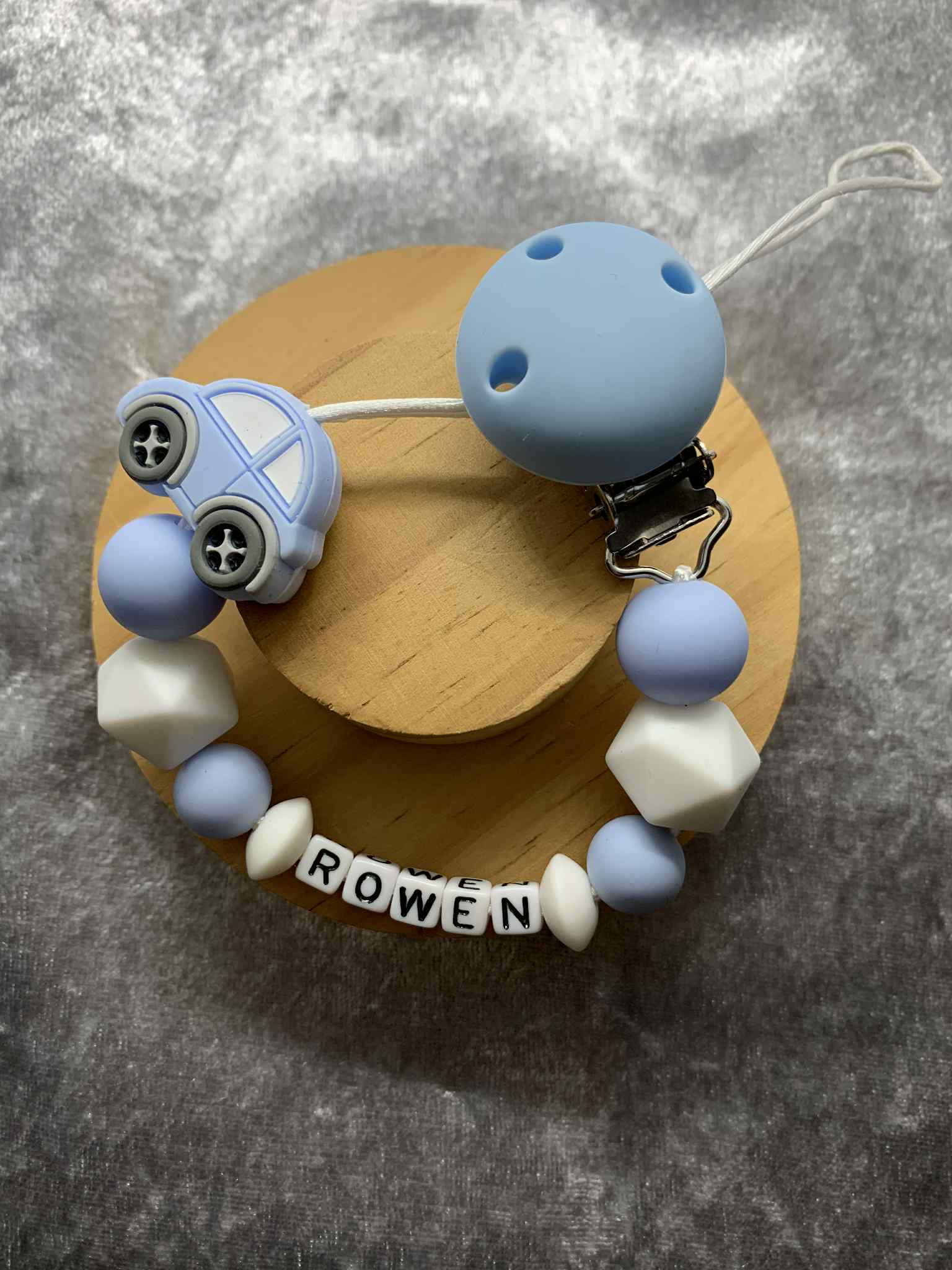 Personalised Dummy Clips Mam Dummy Holder New Baby Gift - CARS