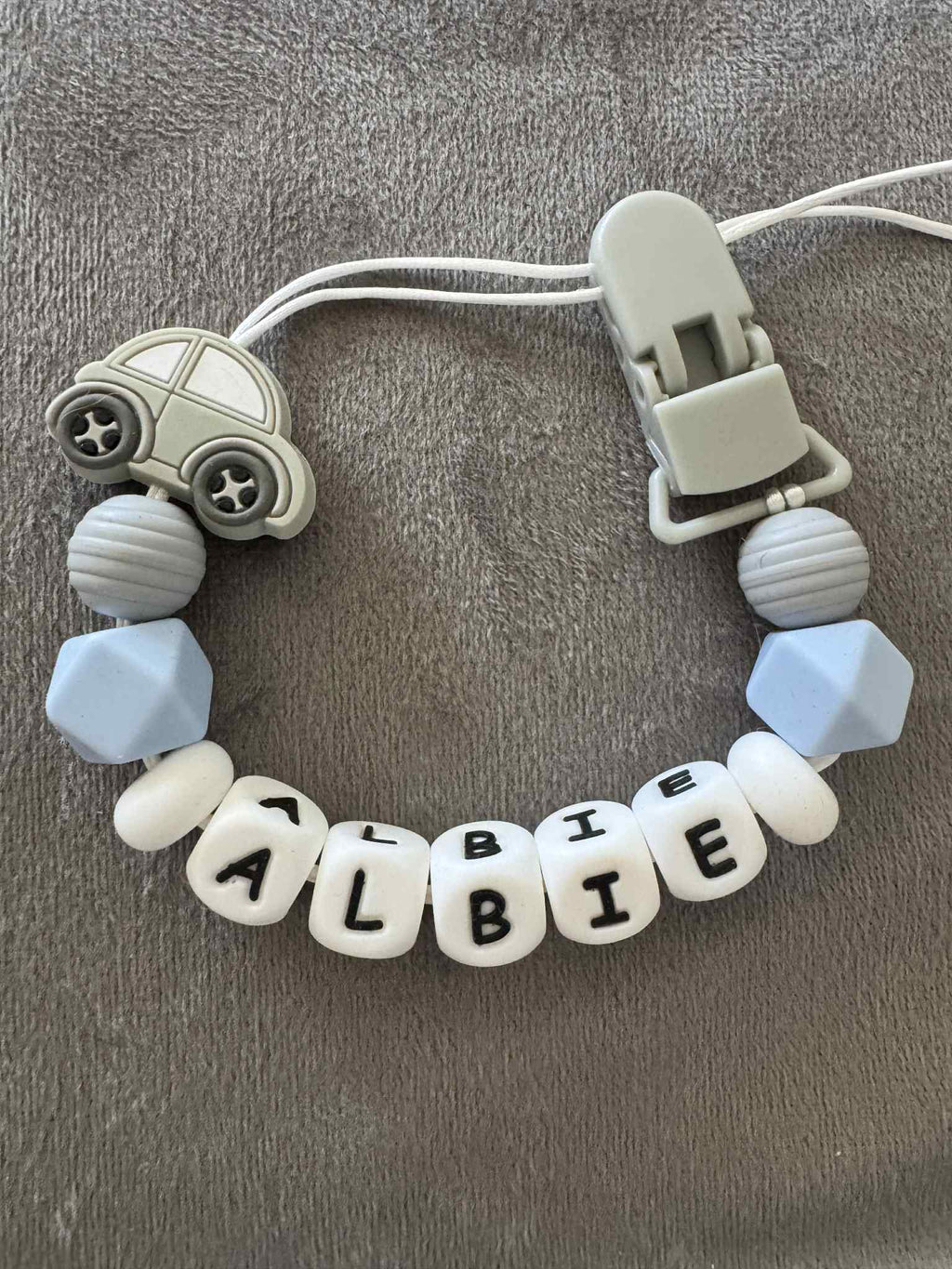 Personalised Dummy Clips Mam Dummy Holder New Baby Gift - CARS