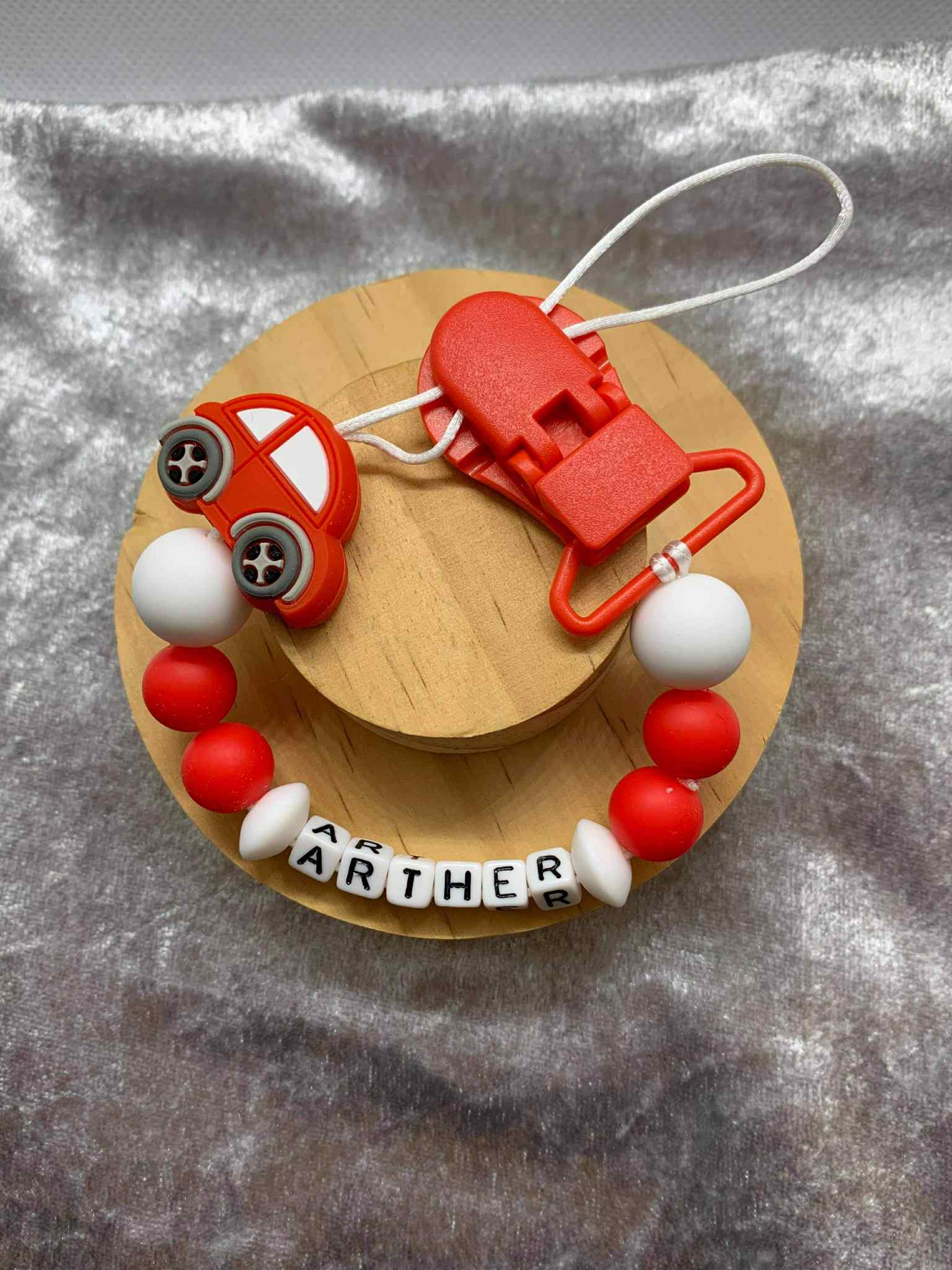 Personalised Dummy Clips Mam Dummy Holder New Baby Gift - CARS
