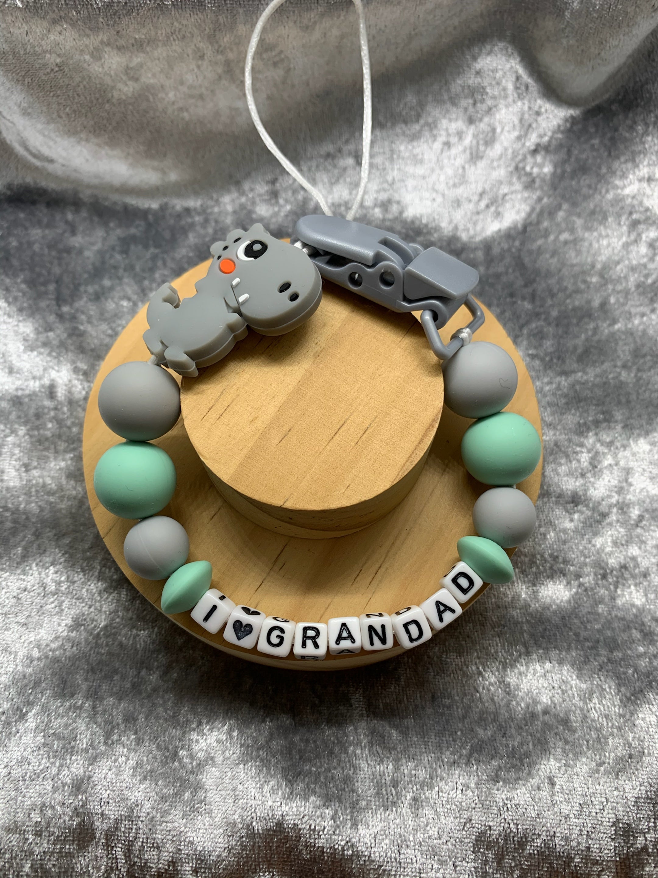 Personalised Dummy Clips Mam Dummy Holder New Baby Gift - DINO
