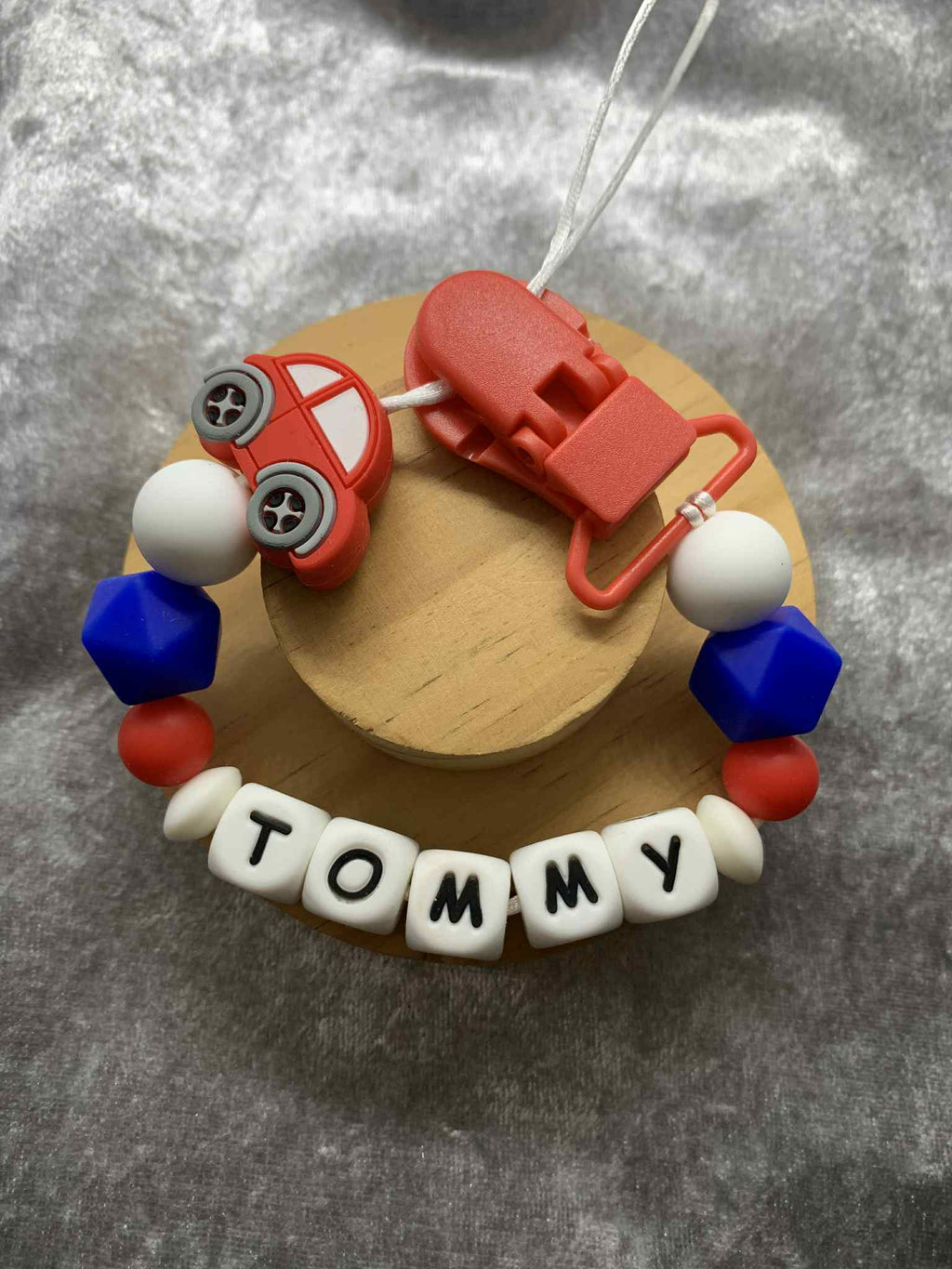 Personalised Dummy Clips Mam Dummy Holder New Baby Gift - CARS