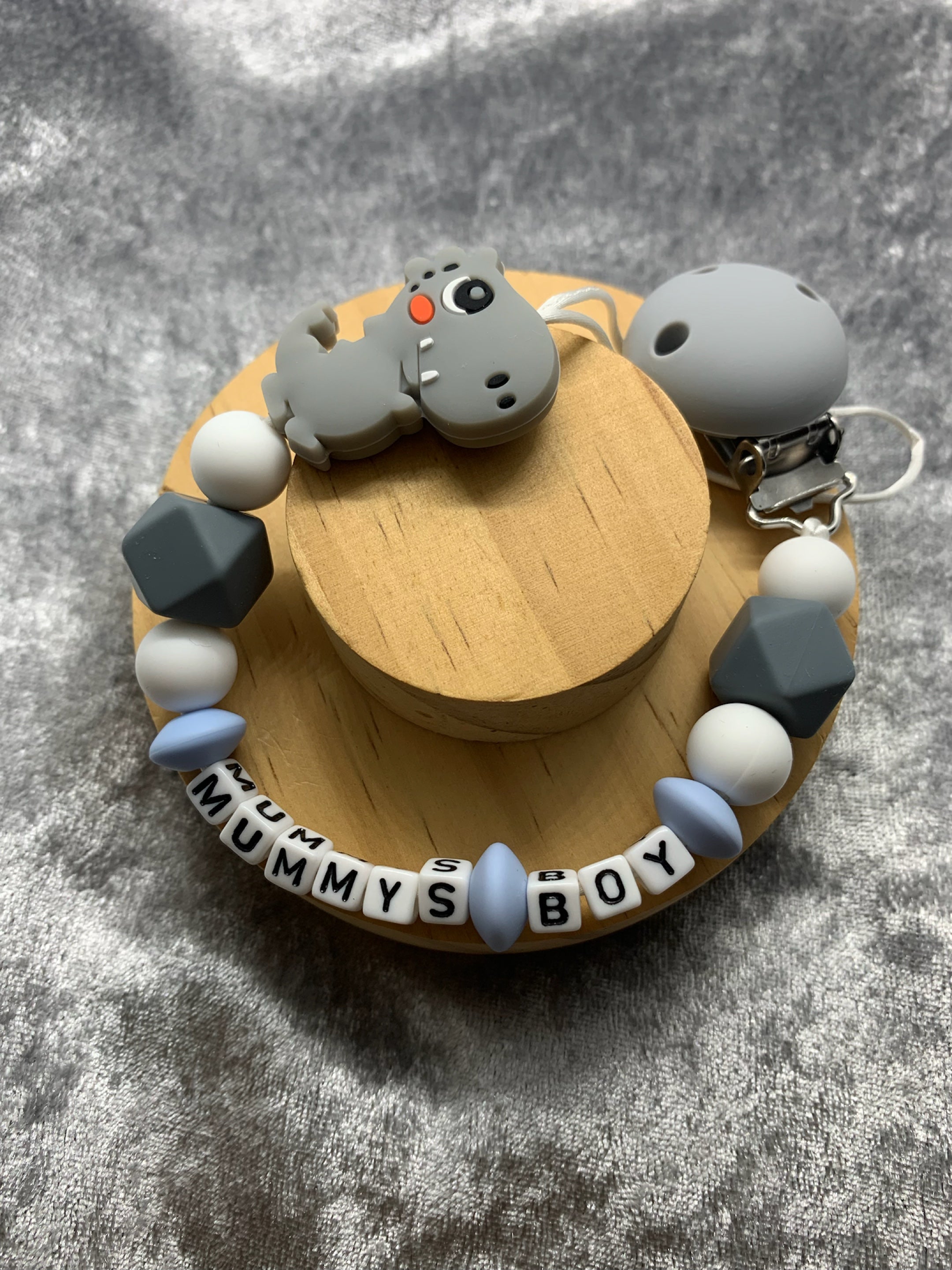 Personalised Dummy Clips Mam Dummy Holder New Baby Gift - DINO
