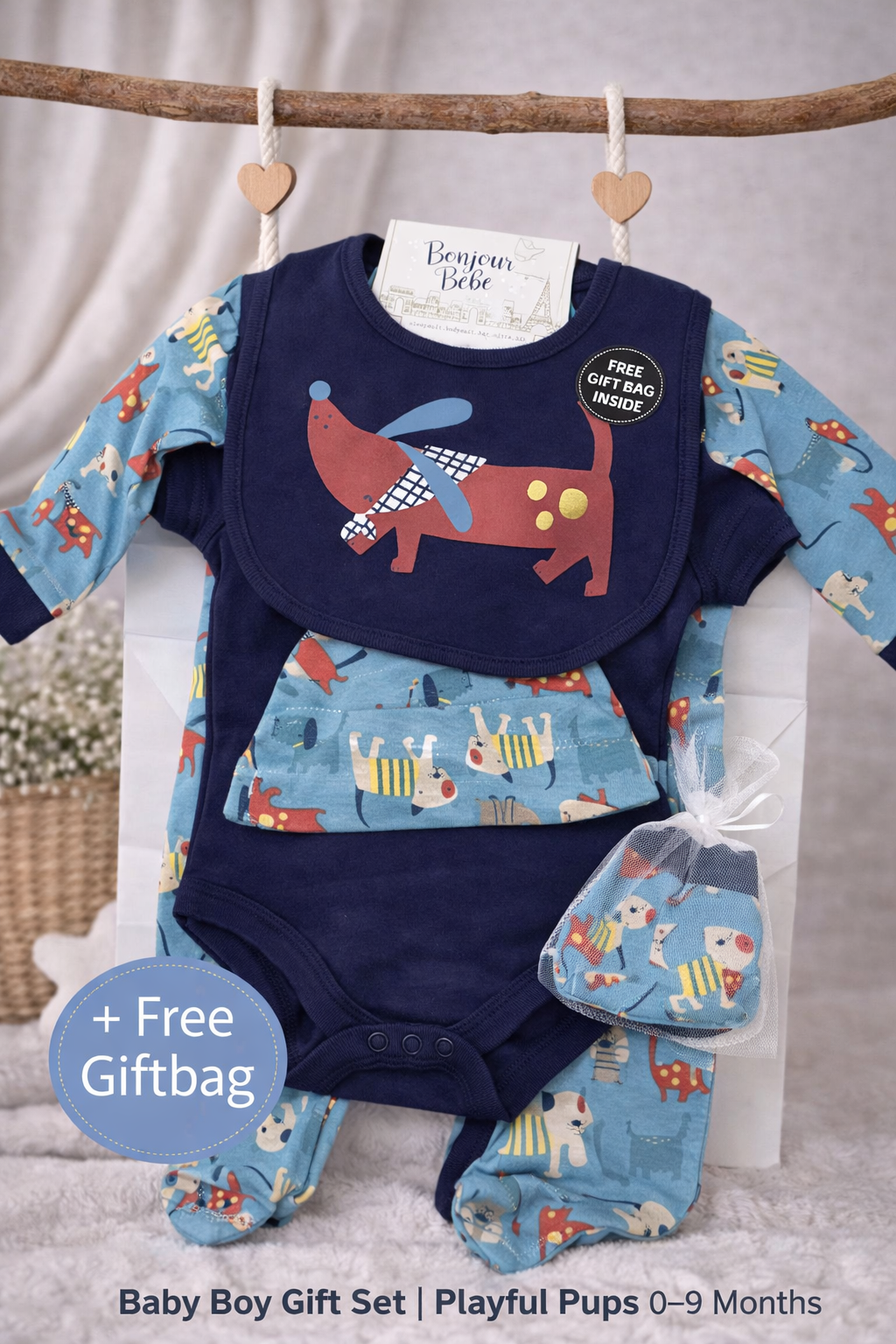 5 piece matching dog giftset plus free giftbag