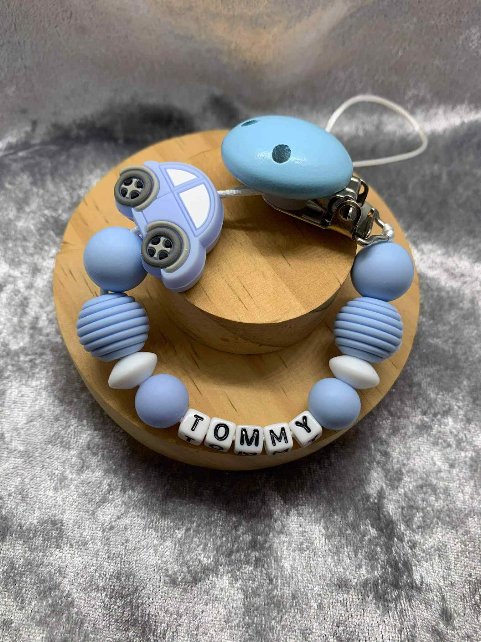 Personalised Dummy Clips Mam Dummy Holder New Baby Gift - CARS
