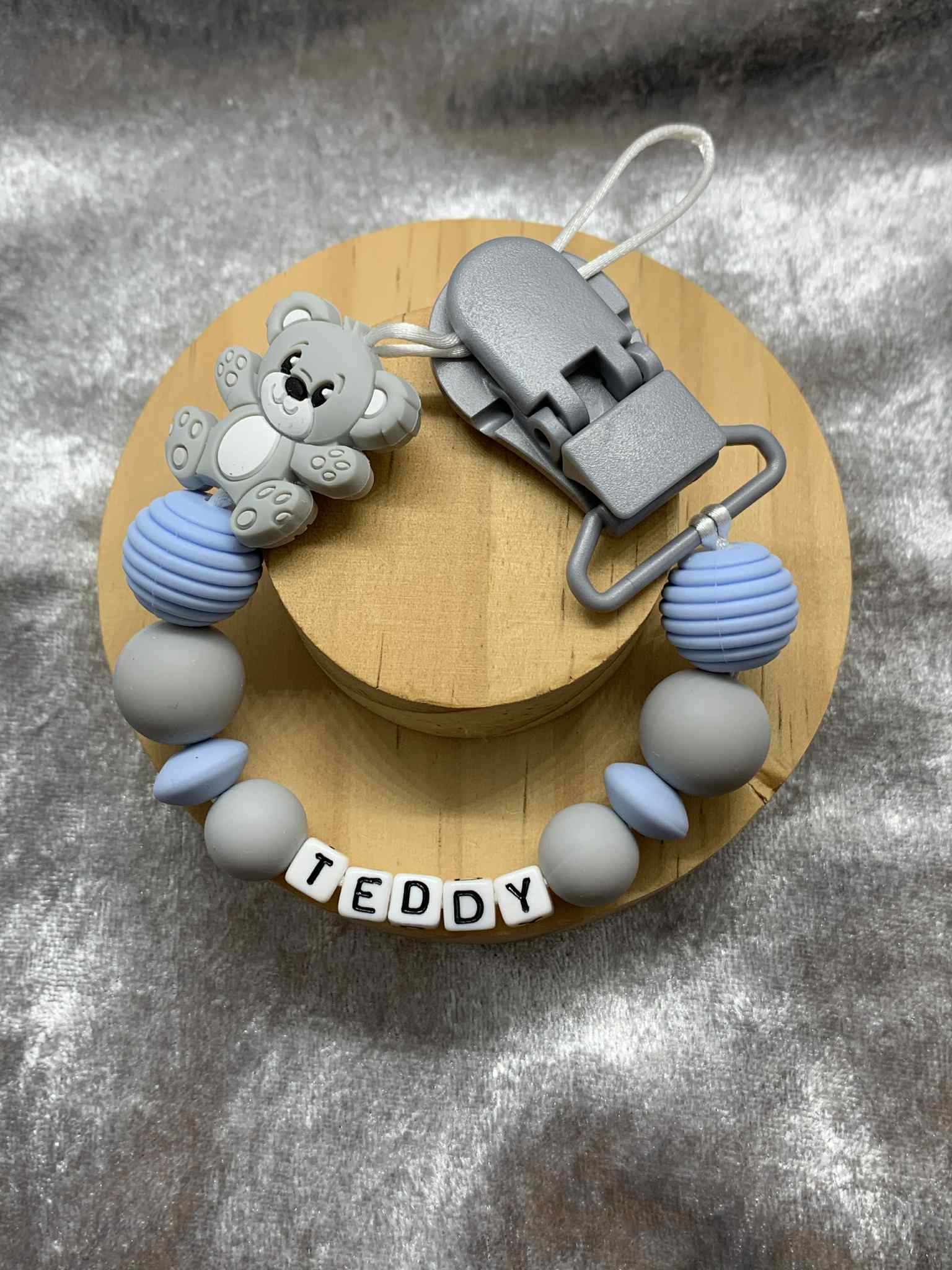 Personalised Soother holder, Pacifier chain, Mam dummy clip new baby gift - TEDDY'S