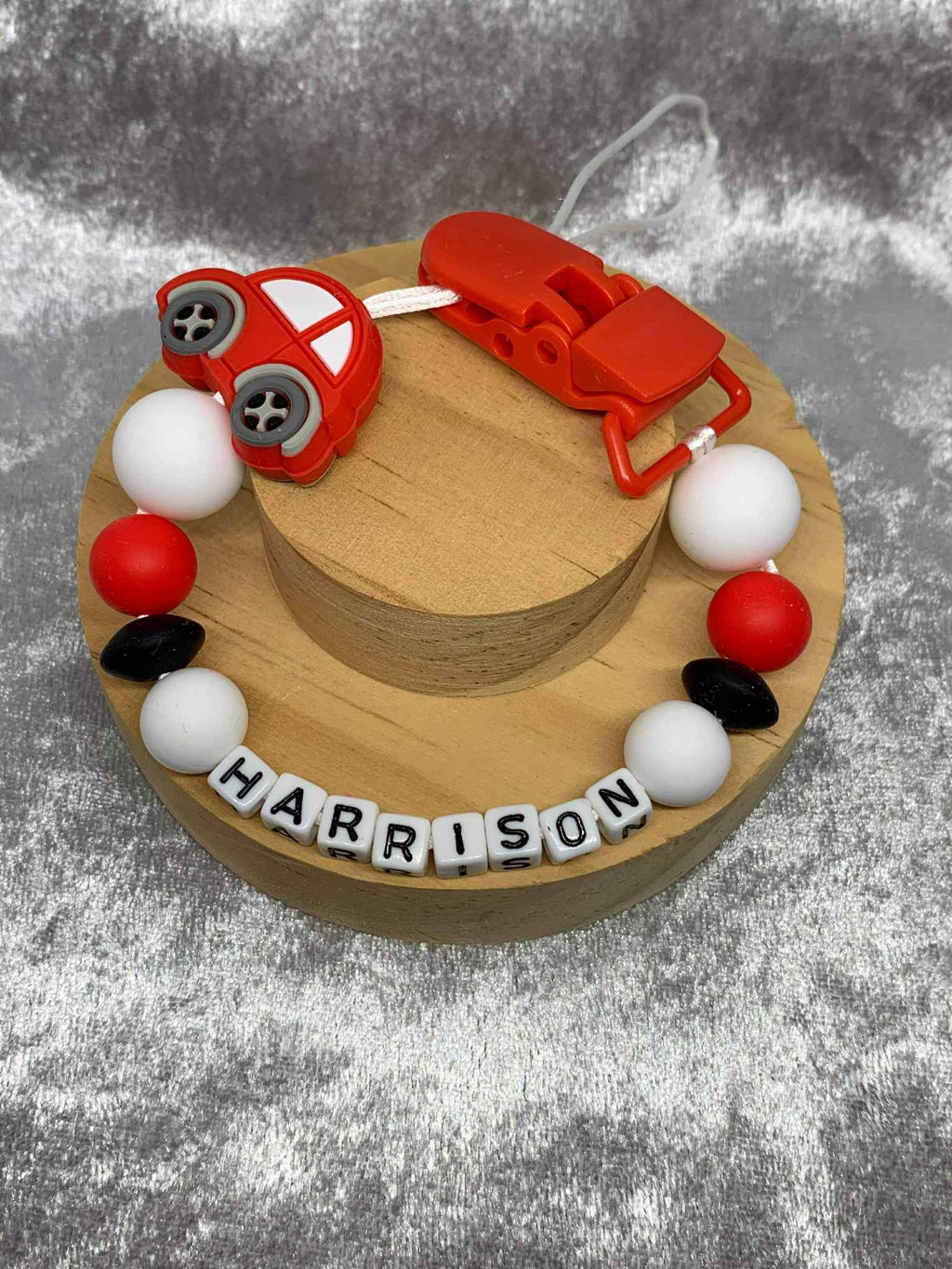 Personalised Dummy Clips Mam Dummy Holder New Baby Gift - CARS