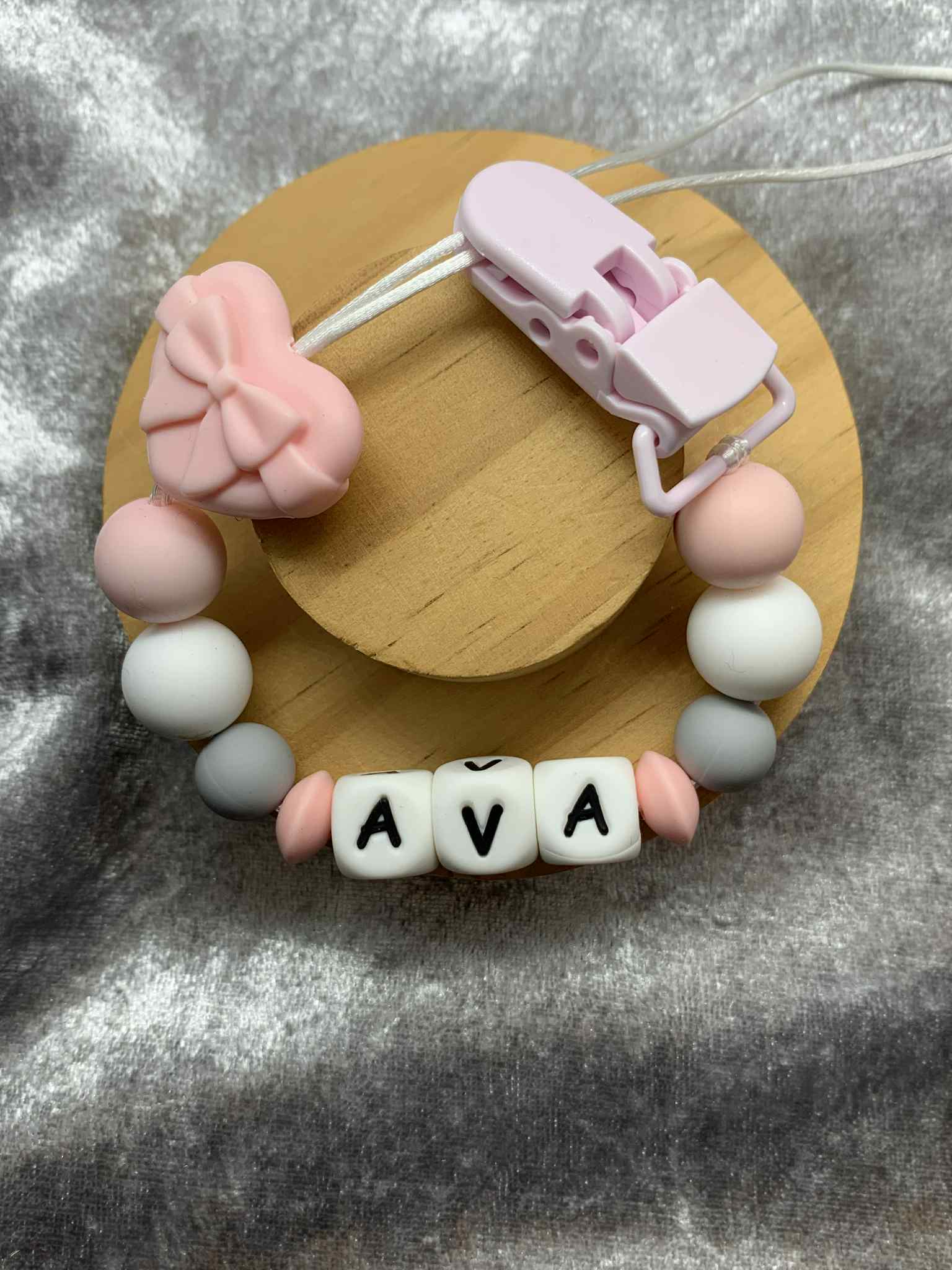 Personalised Dummy holder, Pacifier chain, Mam dummy clip new baby gift - HEARTS
