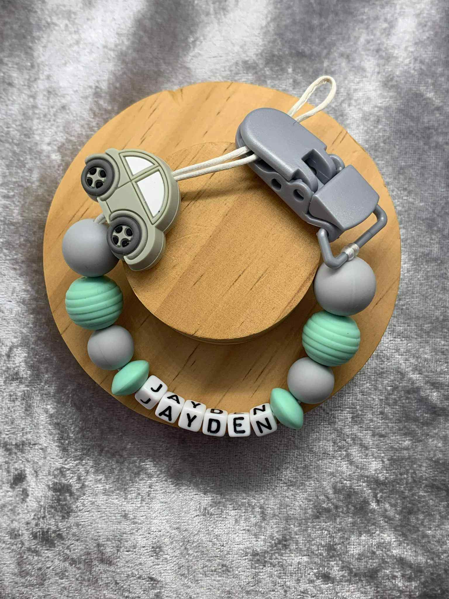 Personalised Dummy Clips Mam Dummy Holder New Baby Gift - CARS
