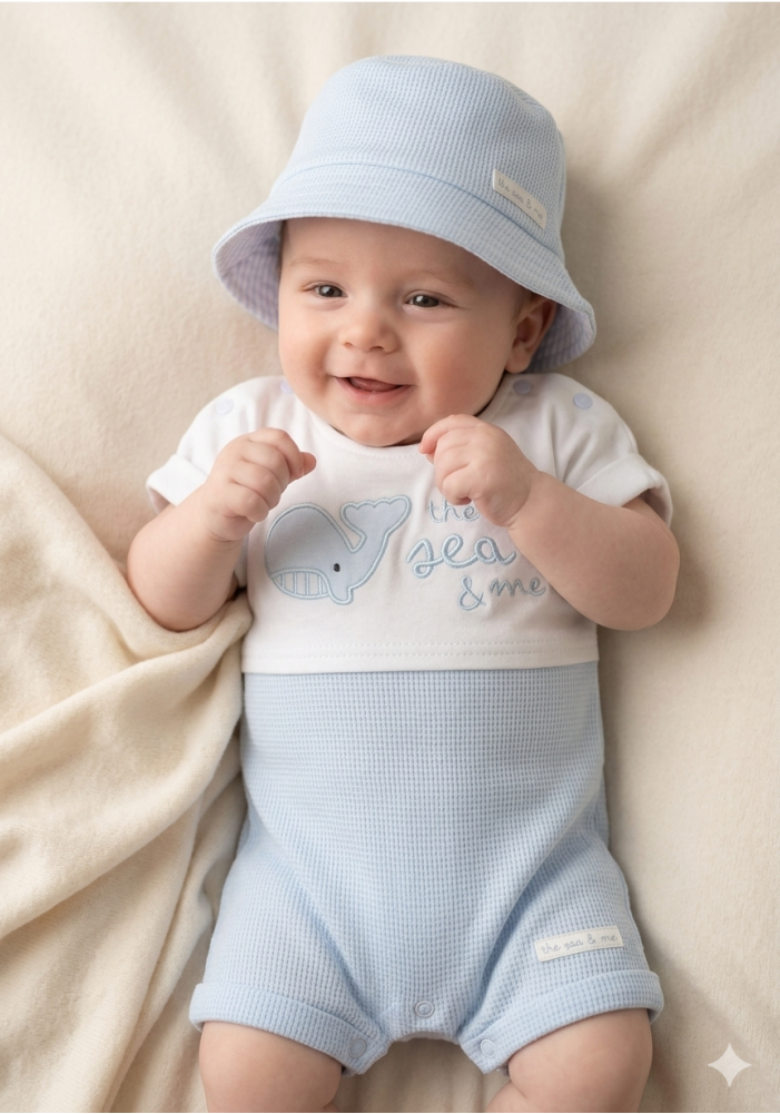 Baby 2-Piece Romper Set with Hat — Sky The Sea & Me