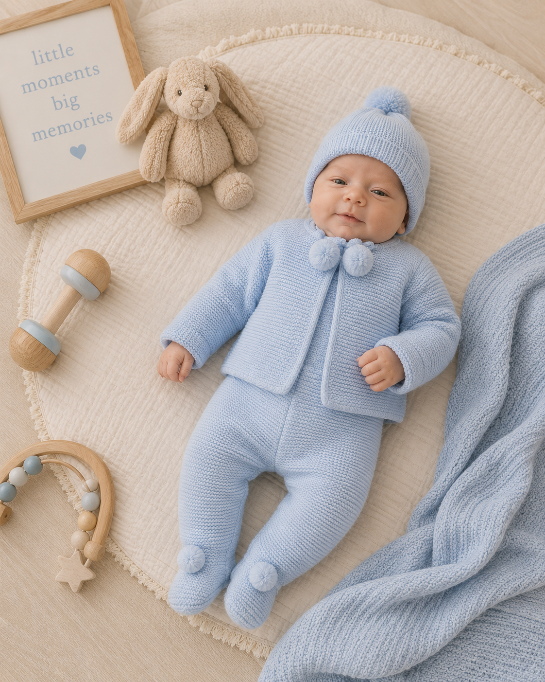 Baby Blue Spanish Knit 2-Piece Set