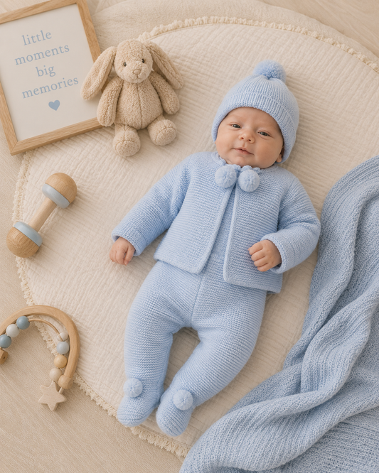 Baby Blue Spanish Knit 2-Piece Set