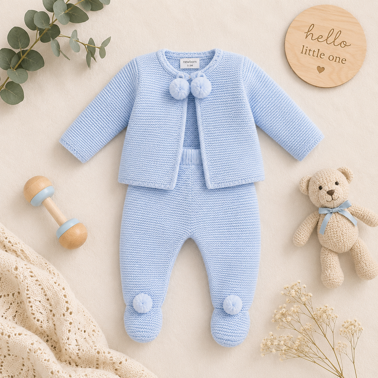 Baby Blue Spanish Knit 2-Piece Set