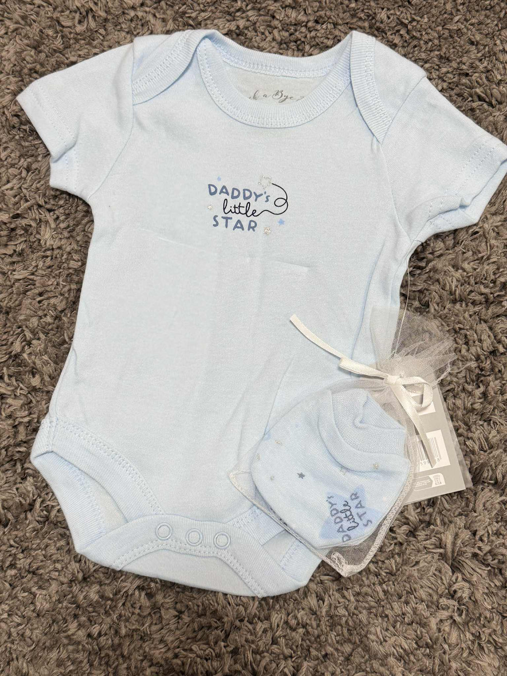 Baby Boys 5 Piece Matching Daddy's Star Set & Giftbag