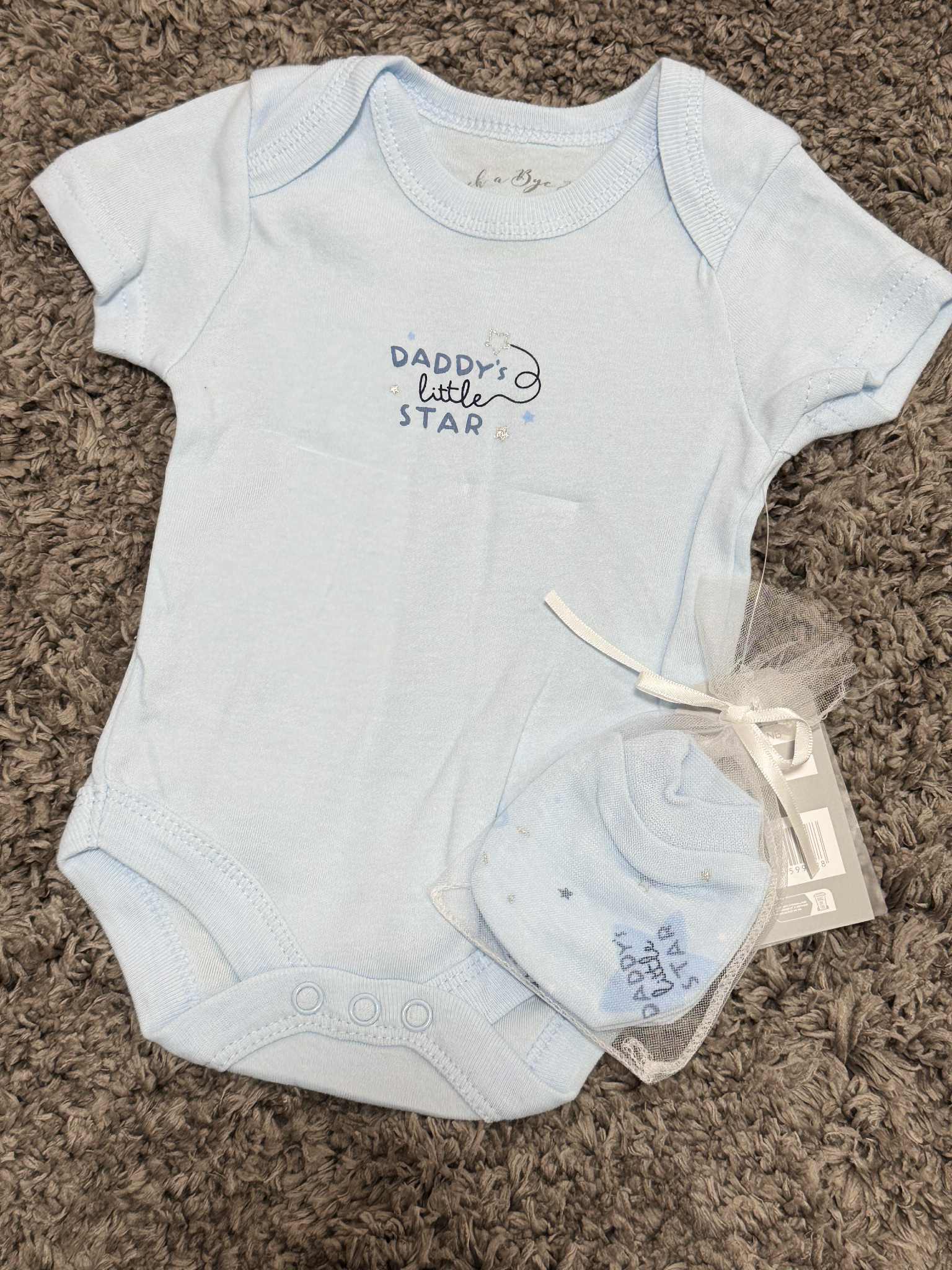 Baby Boys 5 Piece Matching Daddy's Star Set & Giftbag
