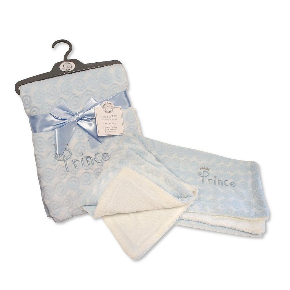 Baby Swirl Design Wrap With Sherpa Back- Prince