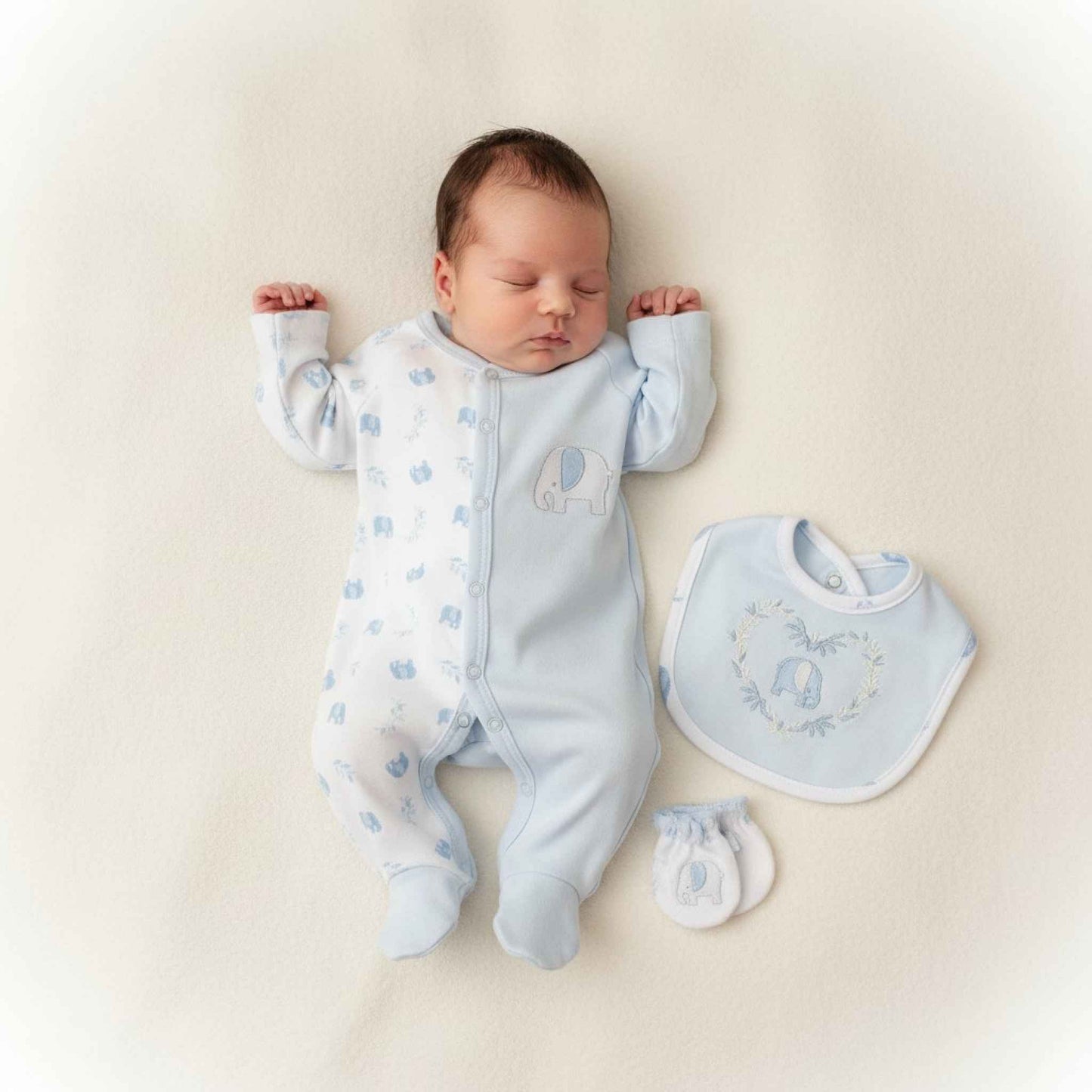 Blue Elephant Premature Baby Set — 4-Piece Layette | 3–5 & 5–8 lbs