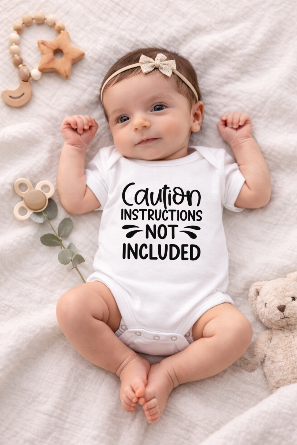 "Caution Instructions Not Included" Baby Bodysuit – Newborn Gift