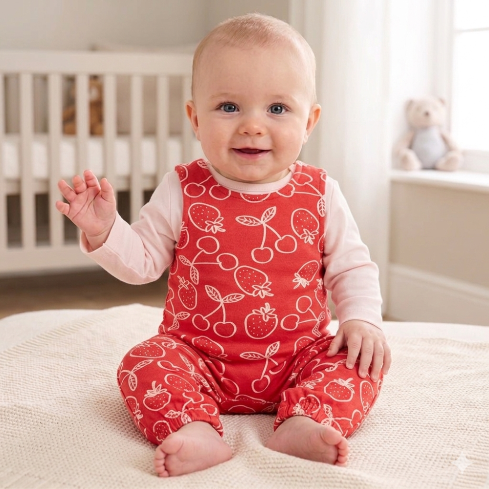 Cherry & Strawberry Print Romper