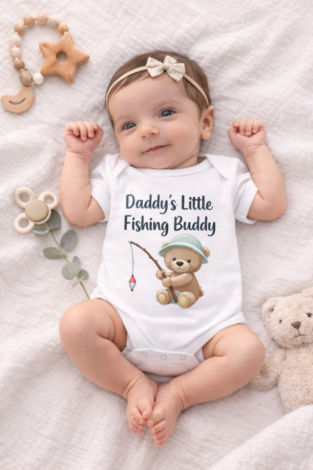 Daddy's Little Fishing Buddy Baby Bodysuit – Cute Gift for Fishing Dads