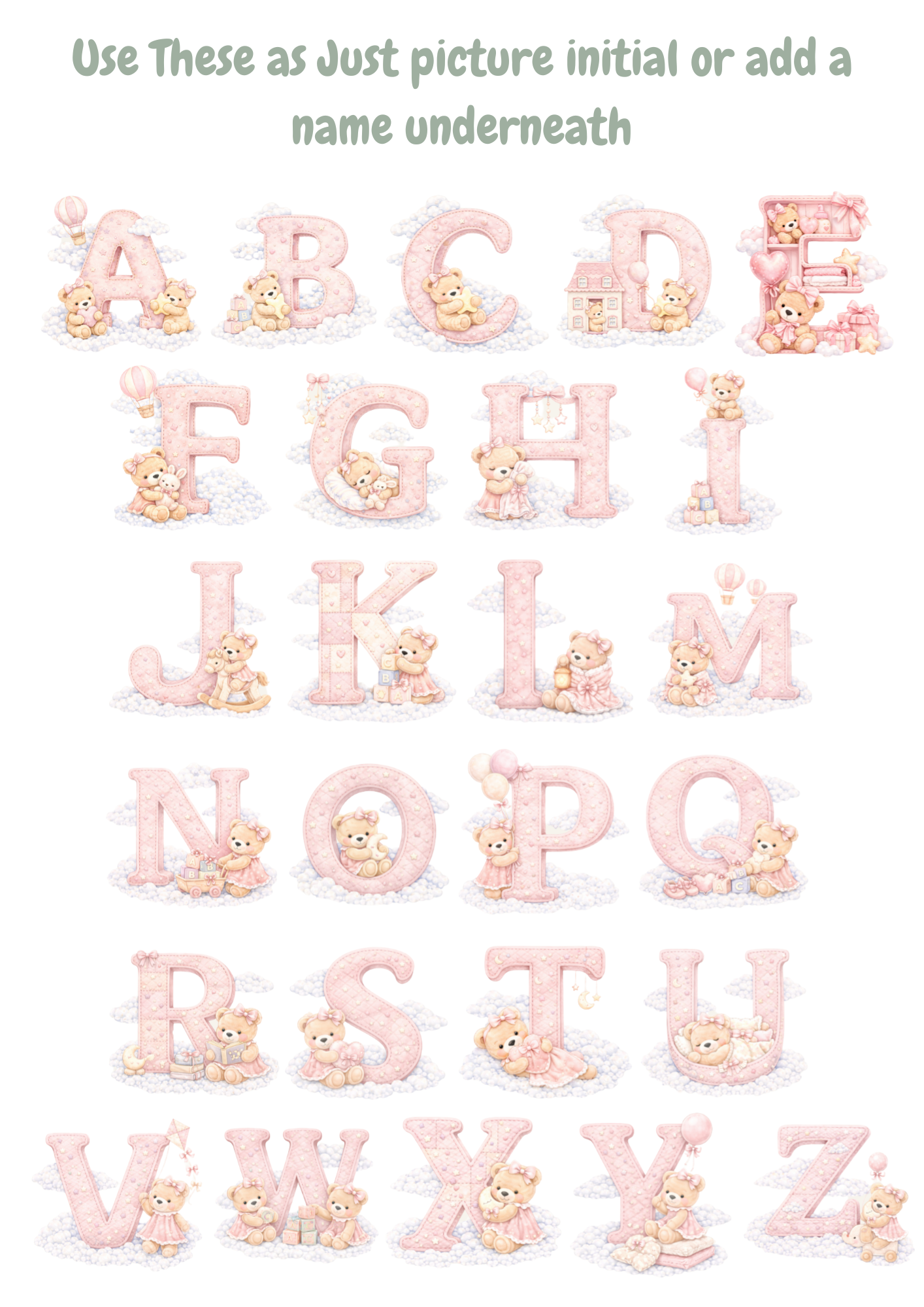 list of letters to choose from