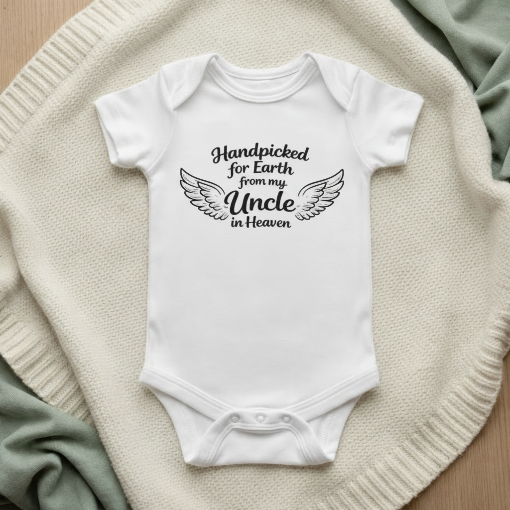 Handpicked for Earth by my Uncle in Heaven Baby Bodysuit