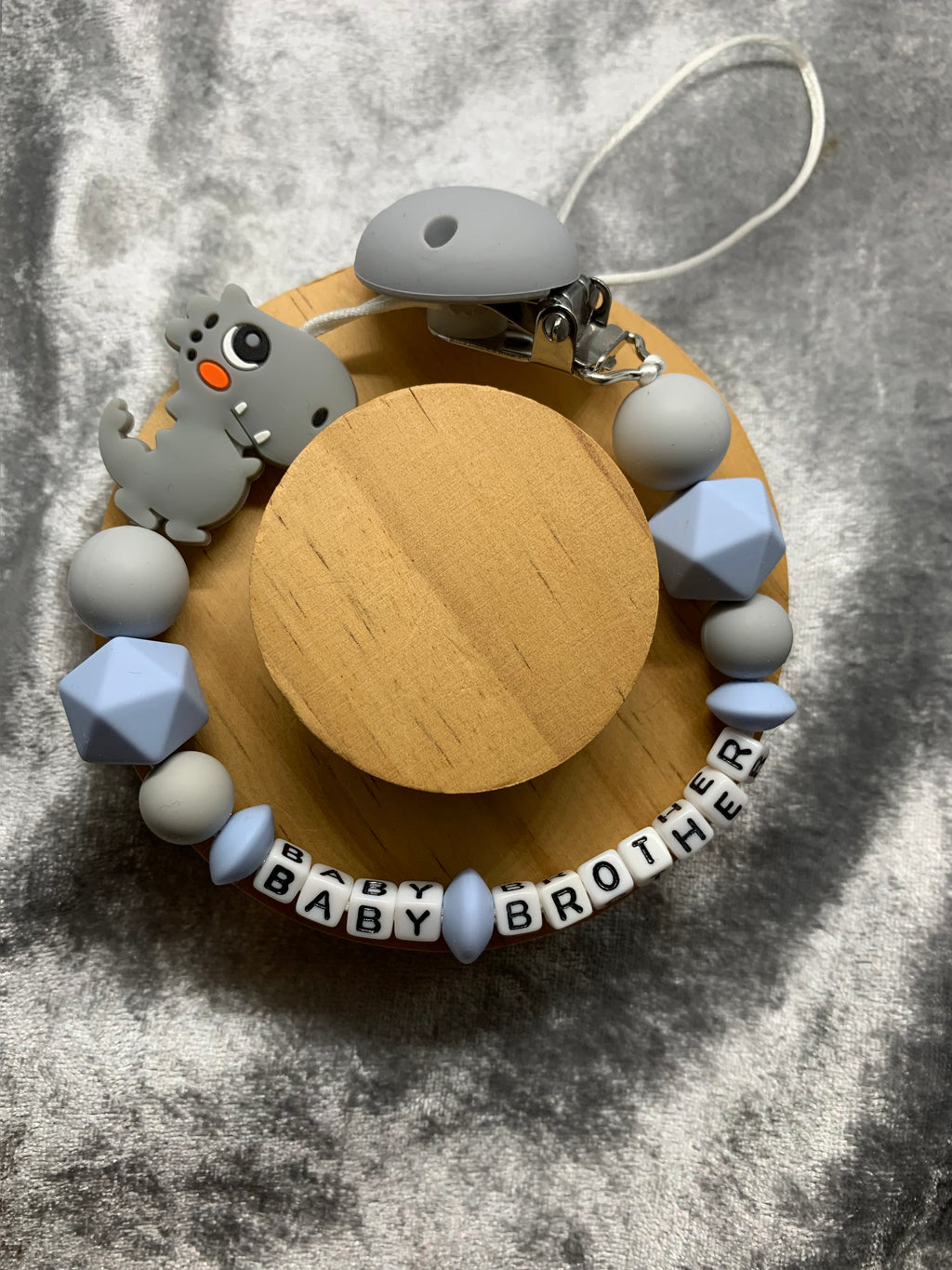 Personalised Dummy Clips Mam Dummy Holder New Baby Gift - DINO