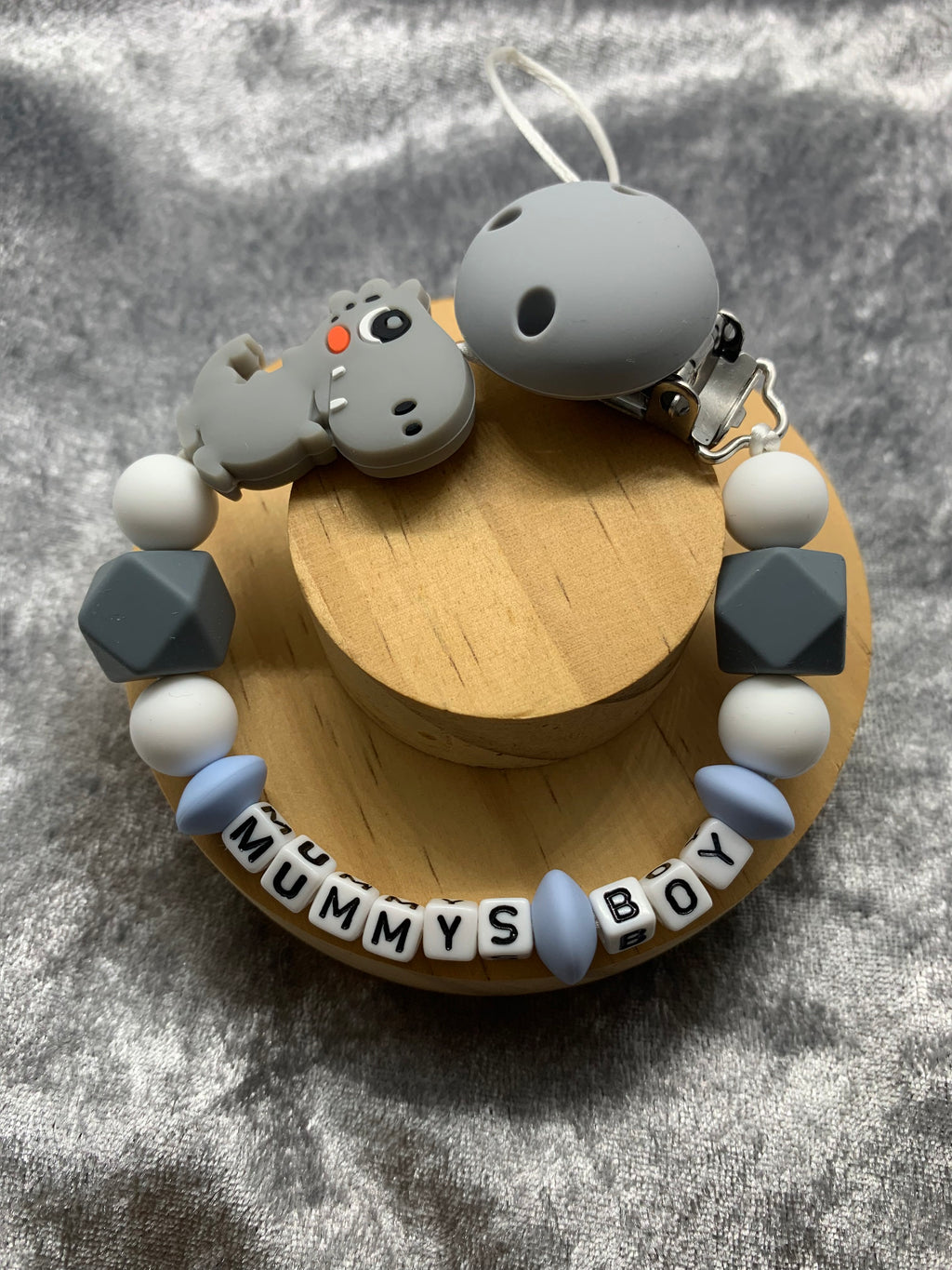 Personalised Dummy Clips Mam Dummy Holder New Baby Gift - DINO