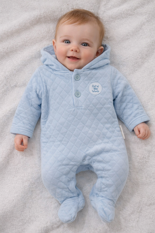Out of This World Quilted Hooded Baby Sleepsuit