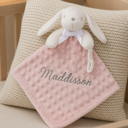 Personalised Pink Bunny Comforter | Baby Girl Comforter - PREORDER