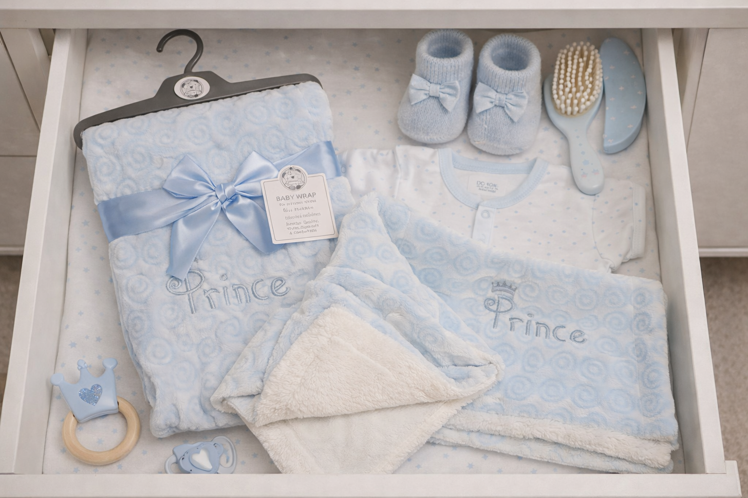 baby boys blue prince blanket