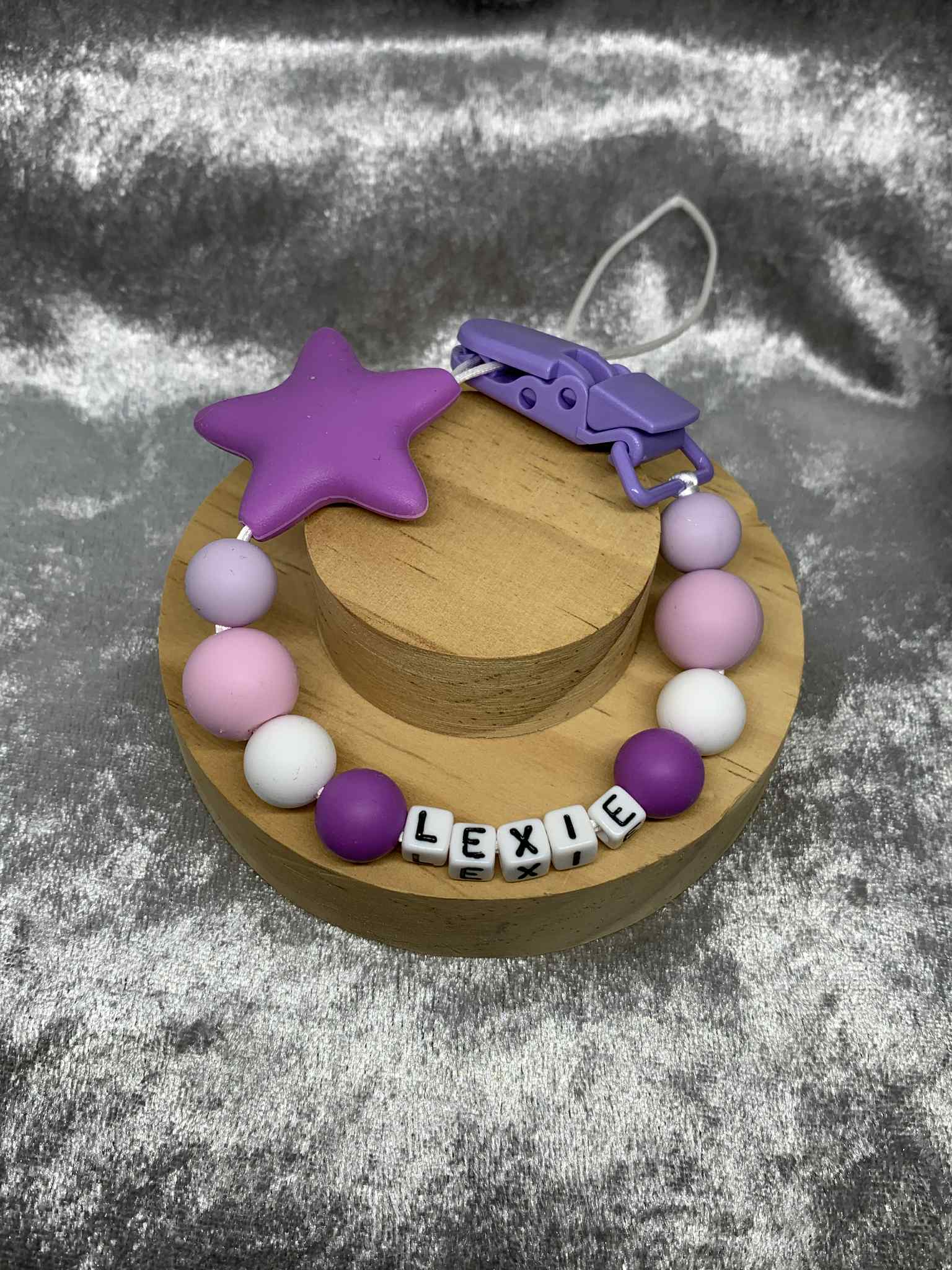 Personalised Dummy Clip Mam Dummy Holder New Baby Gift - STARS