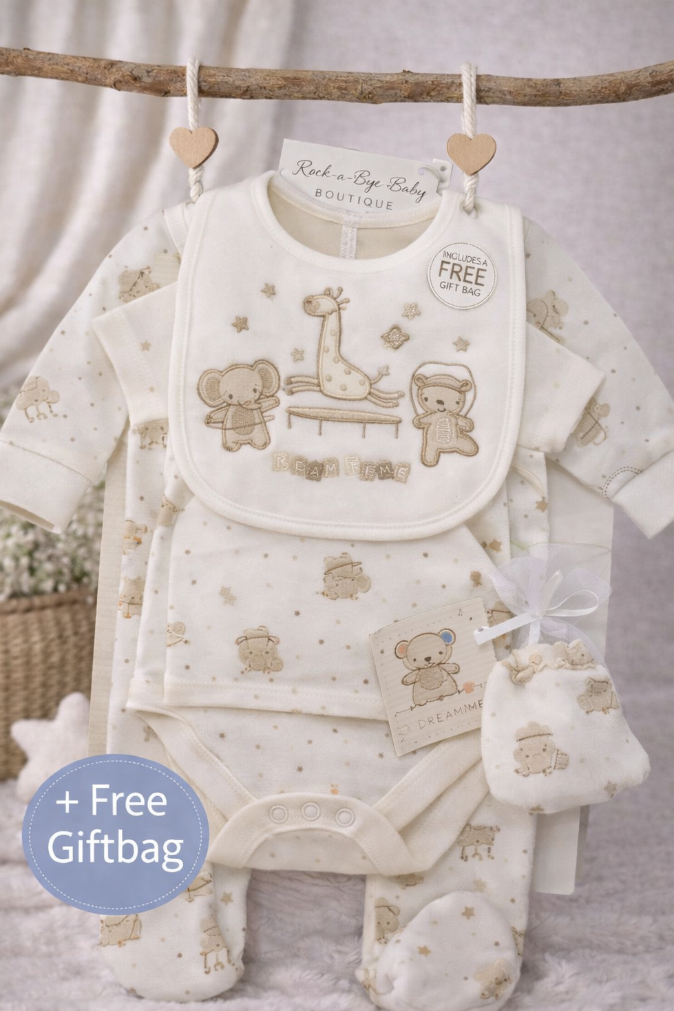 Baby Boys 5-Piece Bear & Friends Clothing Set with Gift Bag