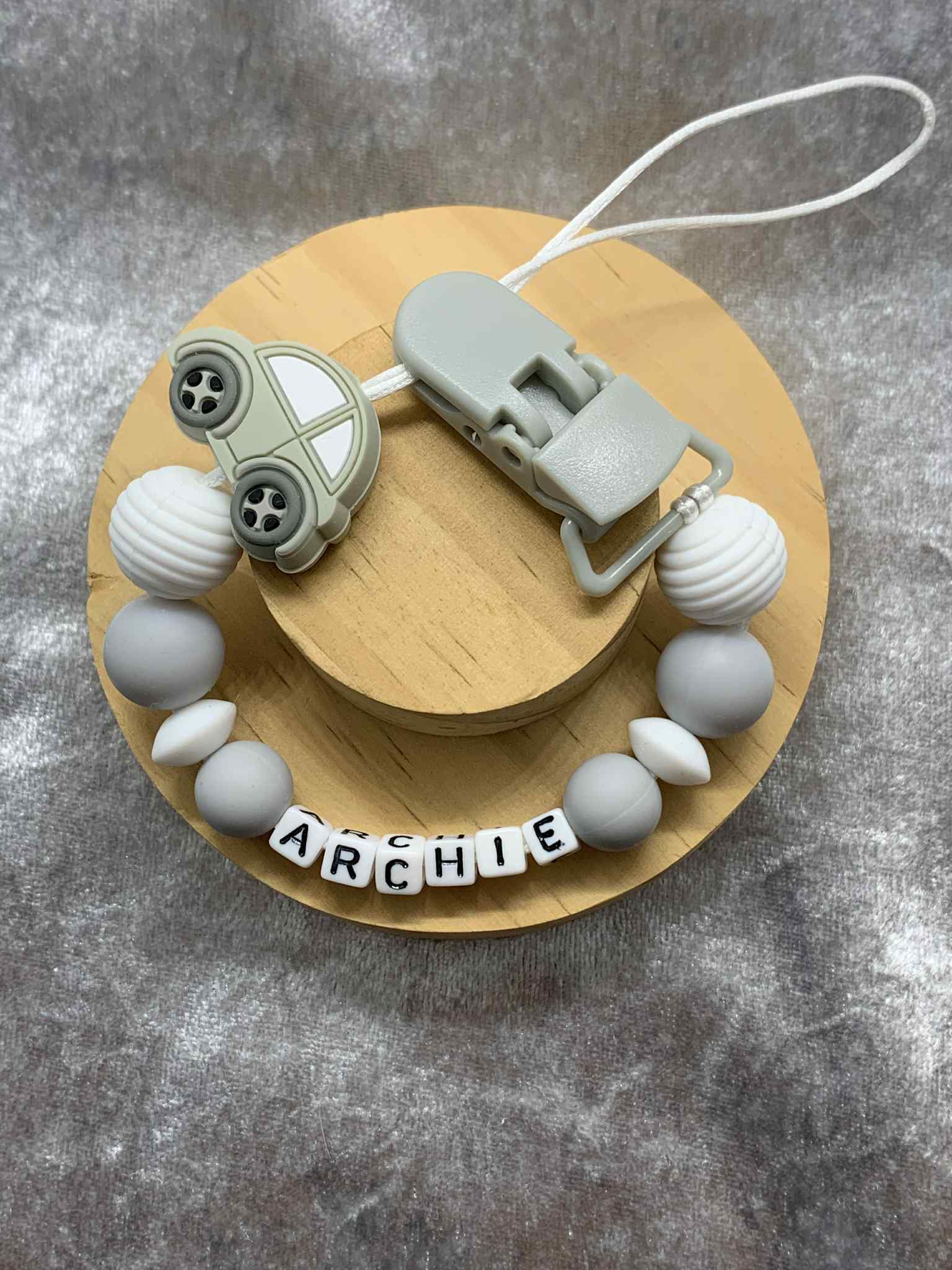 Personalised Dummy Clips Mam Dummy Holder New Baby Gift - CARS