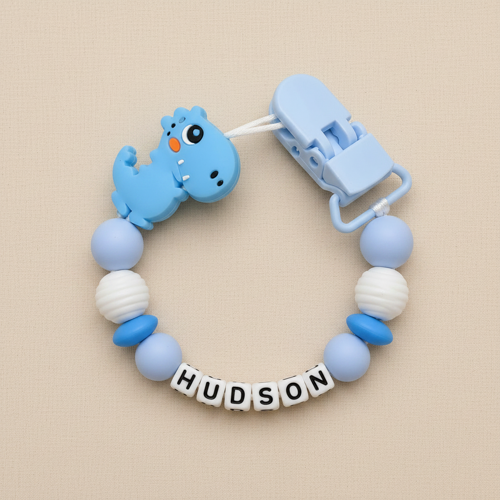 Blue Dinosaur Dummy Clip - Beige Background