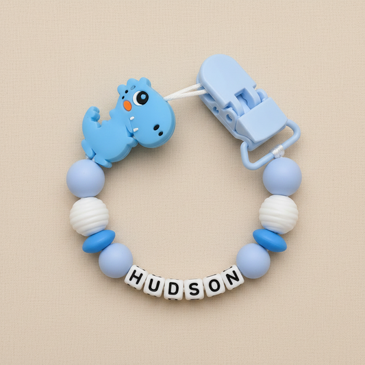 Blue Dinosaur Dummy Clip - Beige Background