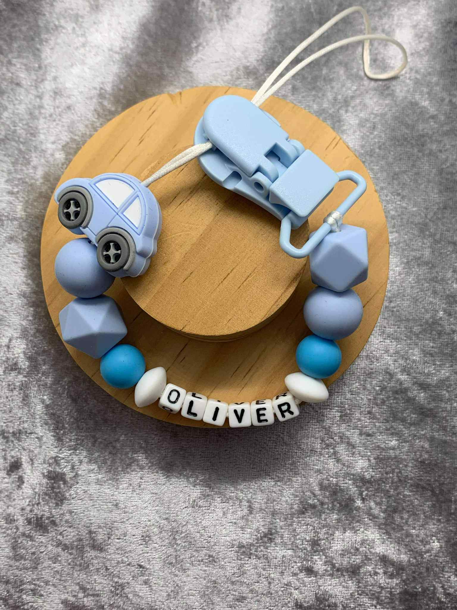 Personalised Dummy Clips Mam Dummy Holder New Baby Gift - CARS