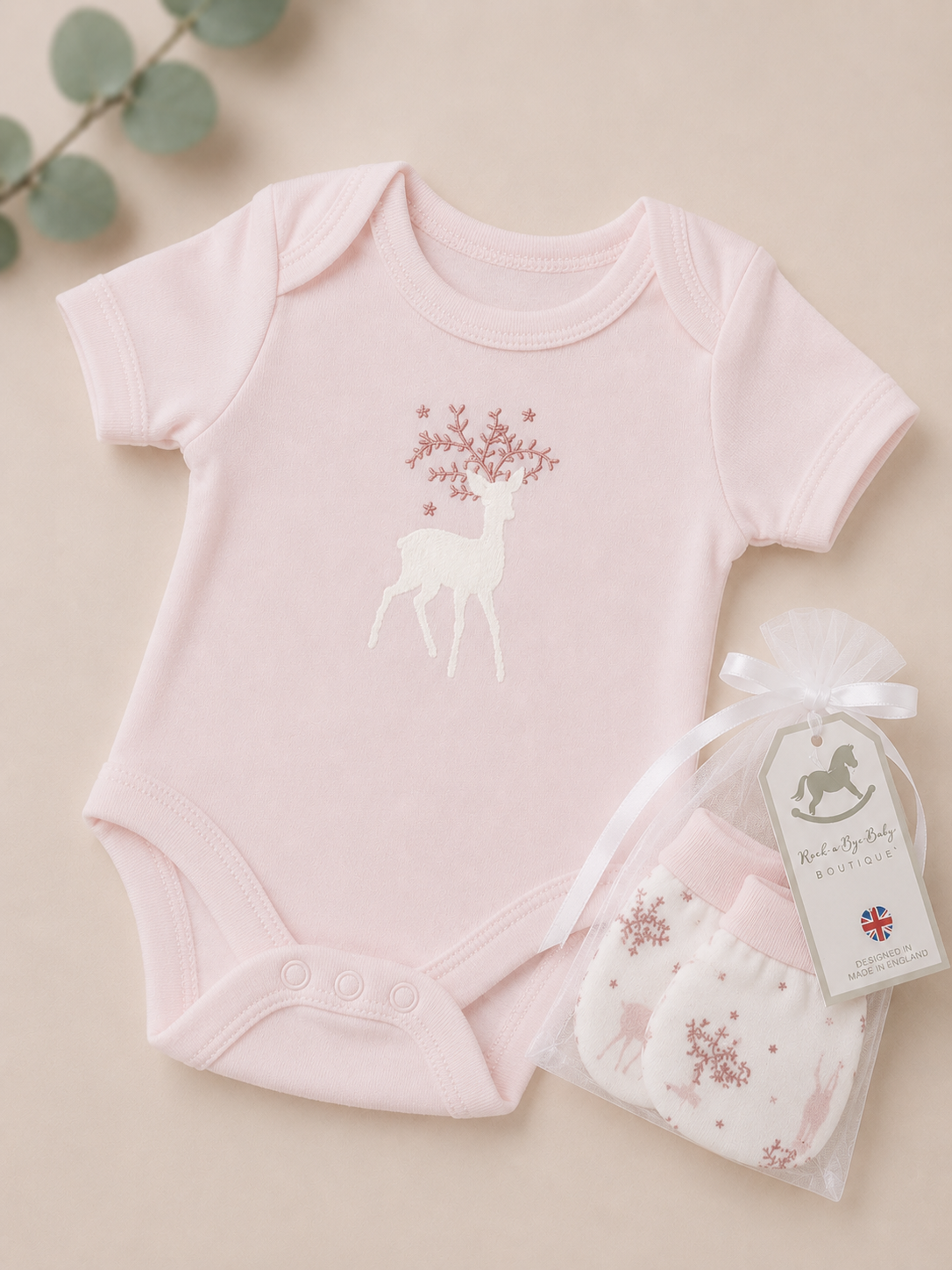 Cream 'Magical Deer' Baby Girls 5-Piece Giftset