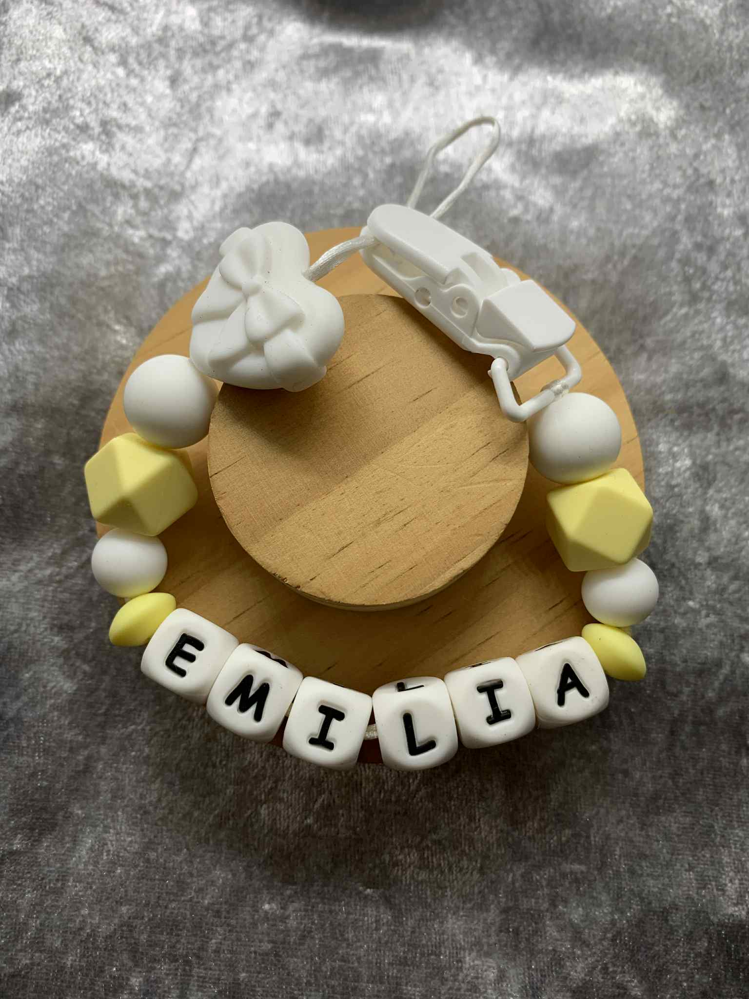 Personalised Dummy holder, Pacifier chain, Mam dummy clip new baby gift - HEARTS