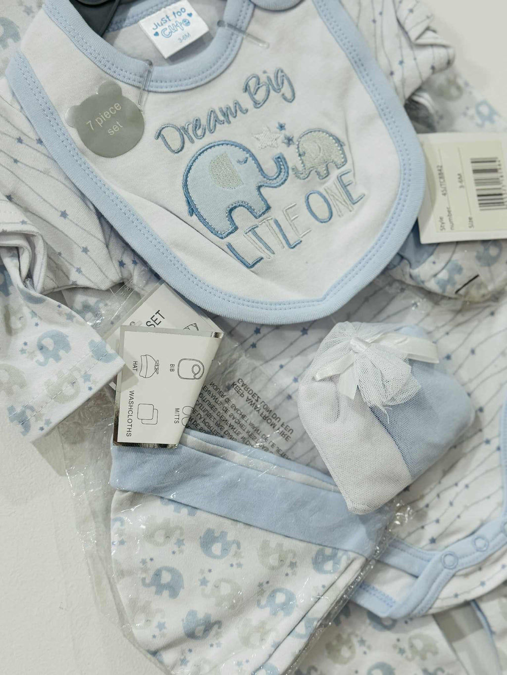 Baby Boys 7 Piece Matching Elephant Set