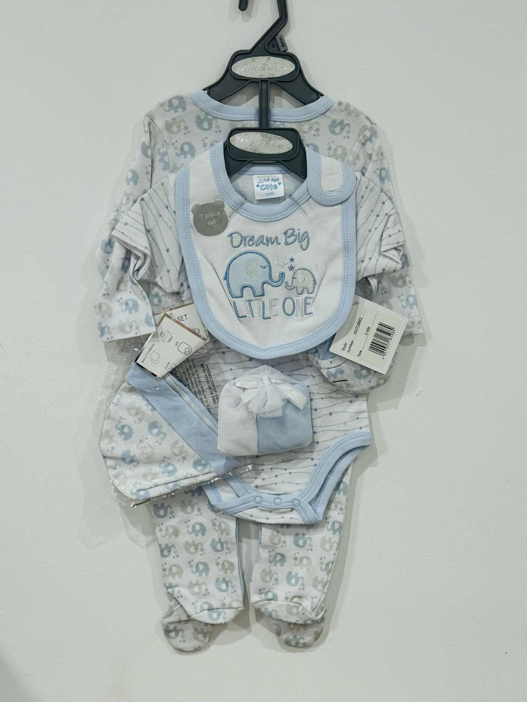 Baby Boys 7 Piece Matching Elephant Set