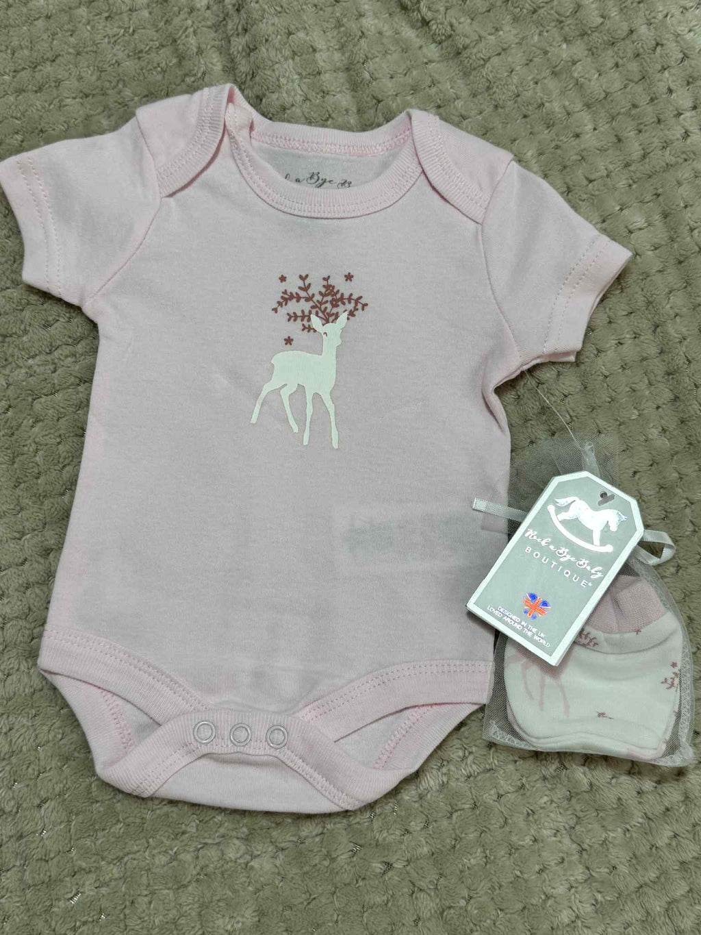 Baby Girls 5 Piece Matching Deer Set & Giftbag