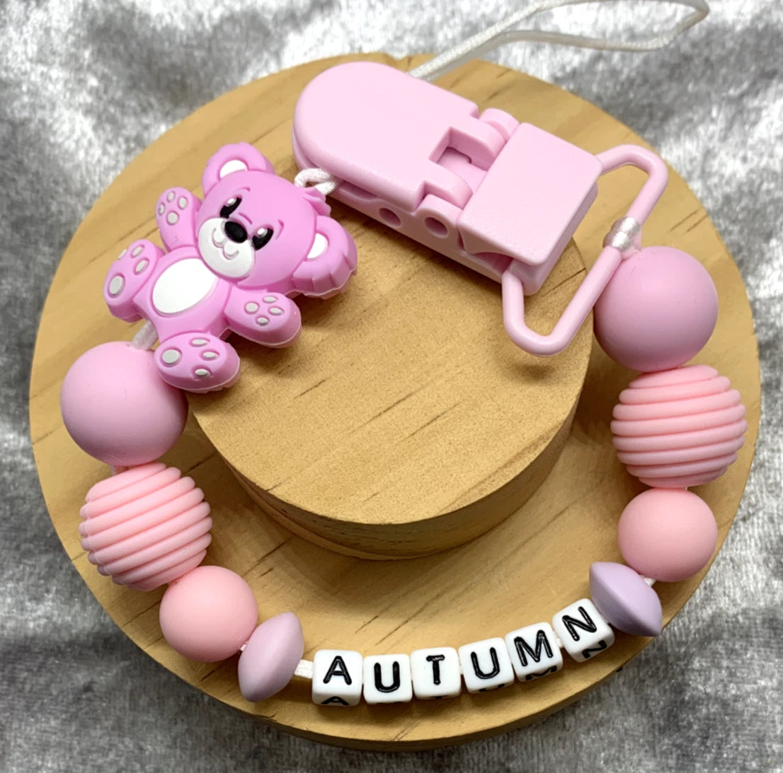 Personalised Soother holder, Pacifier chain, Mam dummy clip new baby gift - TEDDY'S